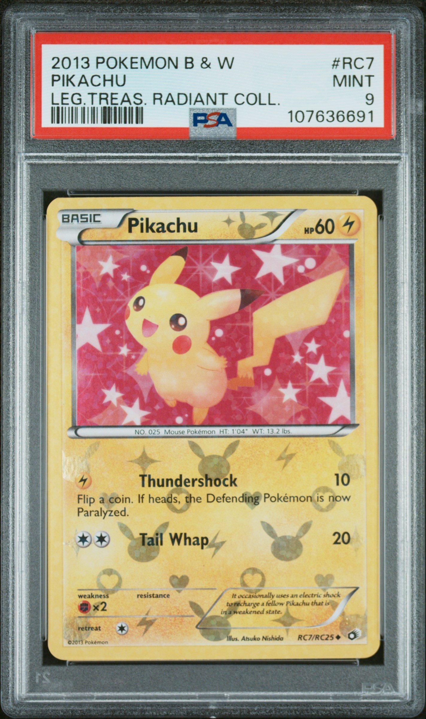 2013 Pokemon Black & White Legendary Treasures Radiant Collection Rc7 Pikachu PSA
