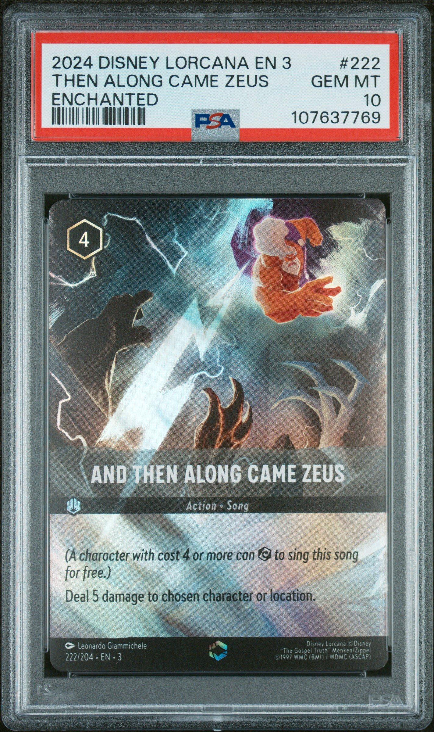 2024 Disney Lorcana En 3-into The Inklands 222 And Then Along Came Zeus Enchanted PSA