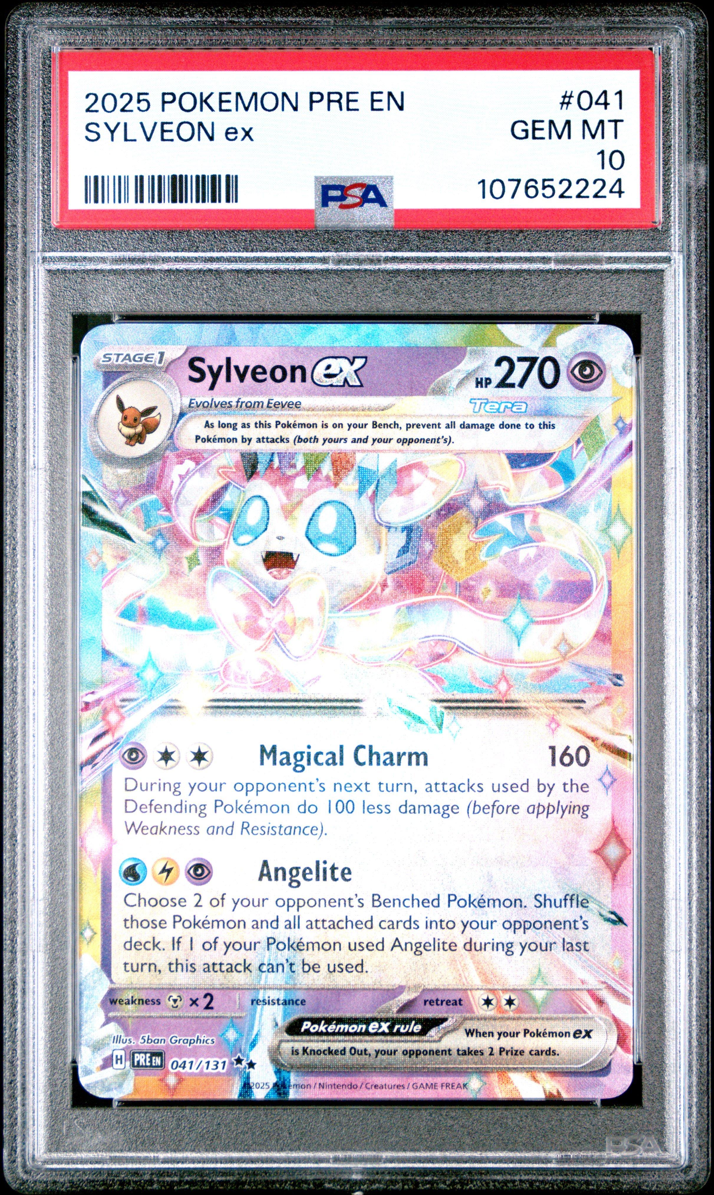 2025 Pokemon Pre En-prismatic Evolutions 041 Sylveon Ex PSA 10