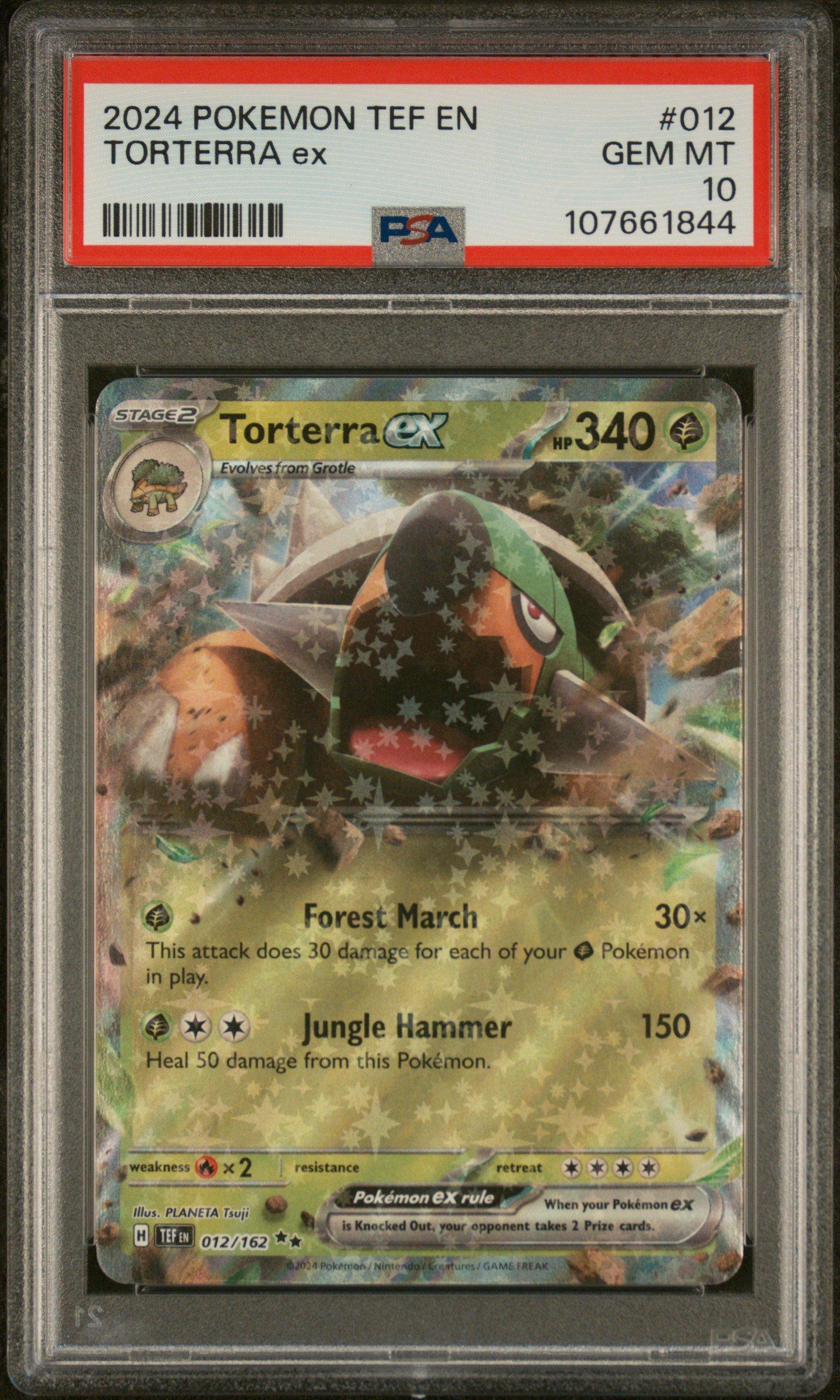 2024 Pokemon Tef En-temporal Forces 012 Torterra Ex PSA 10