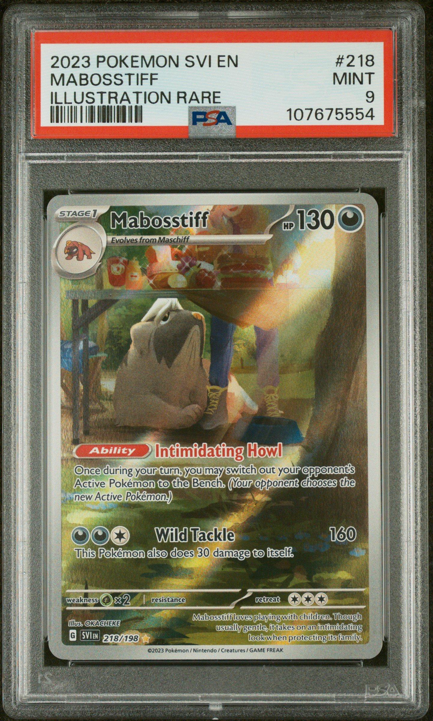 2023 Pokemon Svi En-scarlet & Violet 218 Mabosstiff Illustration Rare PSA