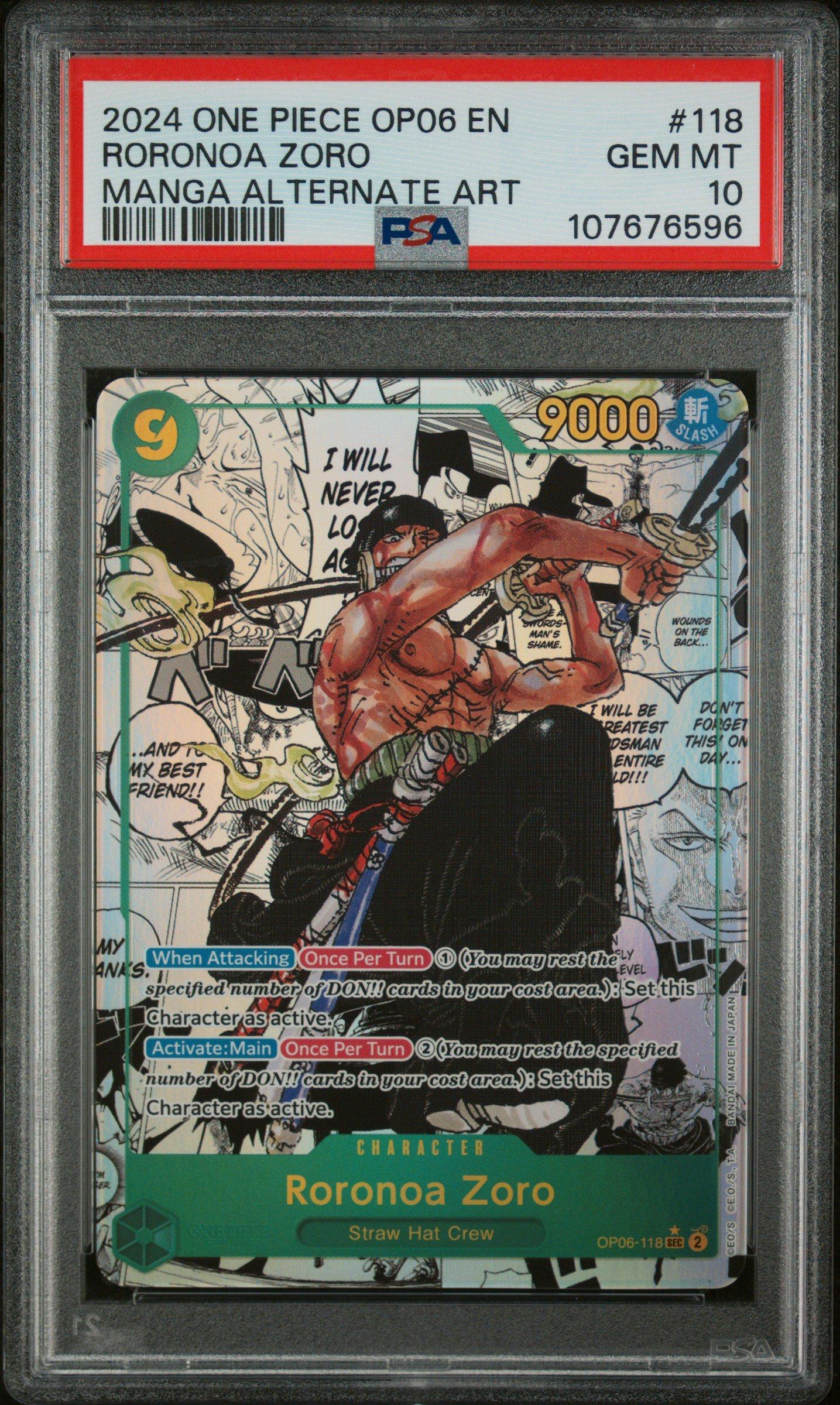 2024 One Piece Op06-wings Of The Captain 118 Roronoa Zoro Manga