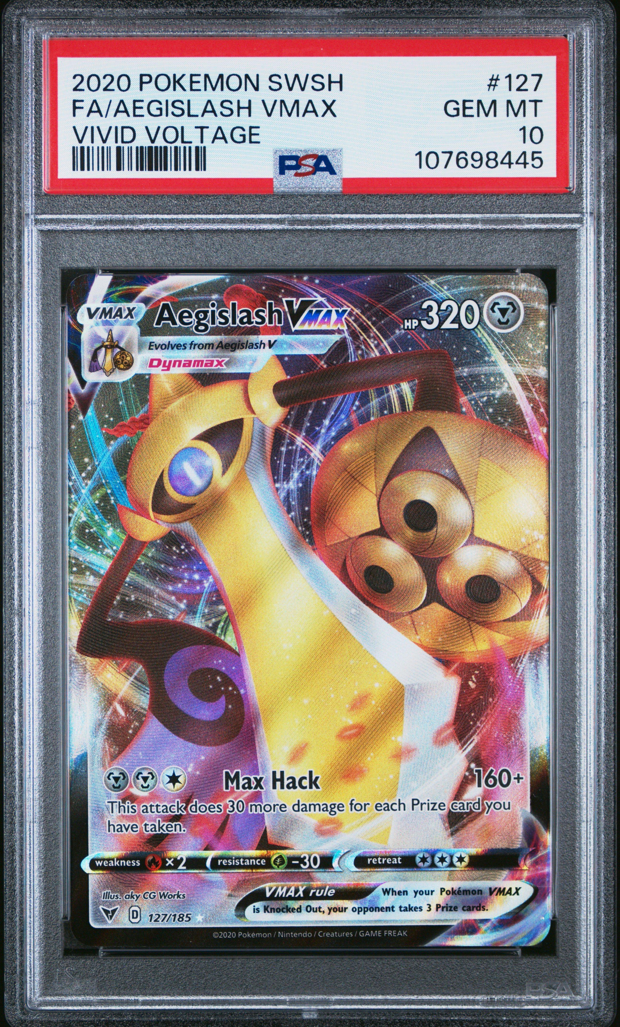 2020 Pokemon Sword & Shield Vivid Voltage 127 Full Art/aegislash Vmax PSA