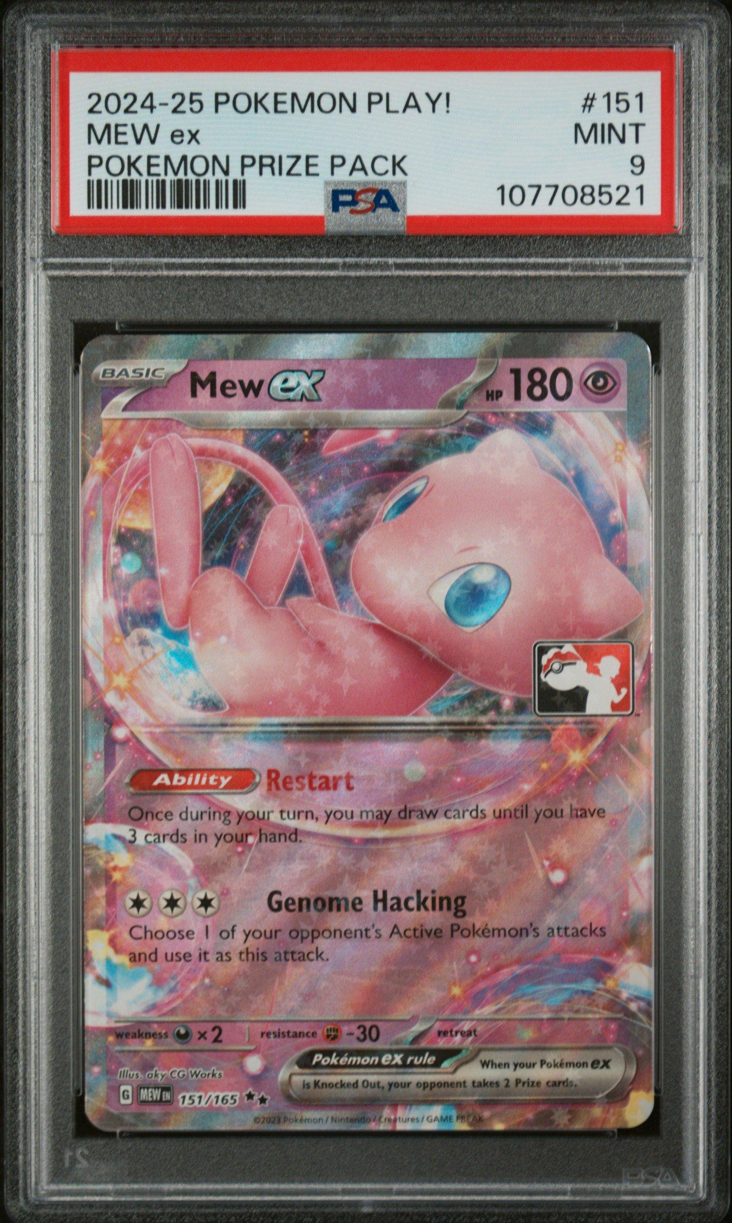 2024-2025 Pokemon Play! Pokemon Prize Pack 151 Mew Ex PSA 9 Graded