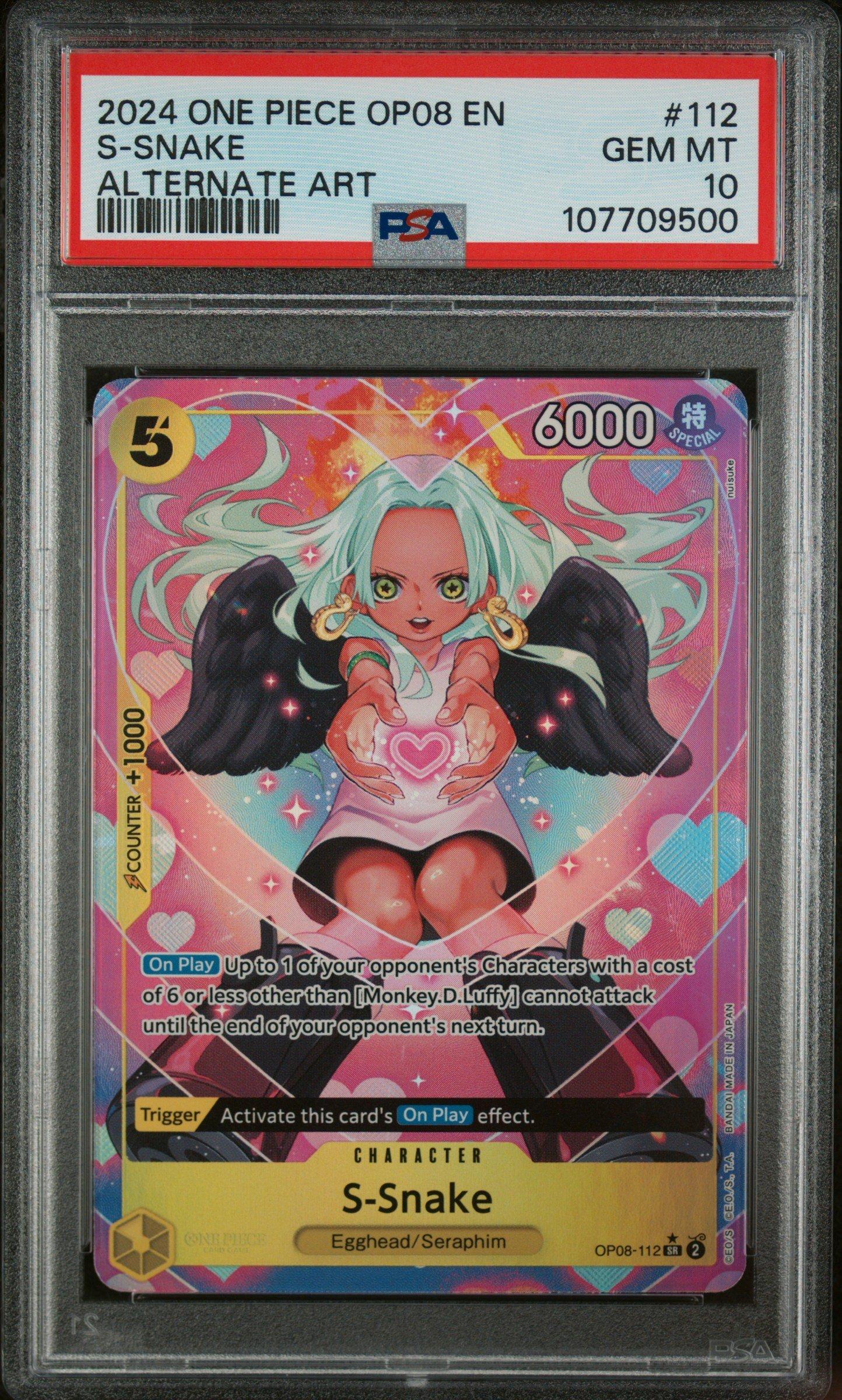 2024 One Piece Op08-two Legends 112 S-snake Alternate Art PSA 10