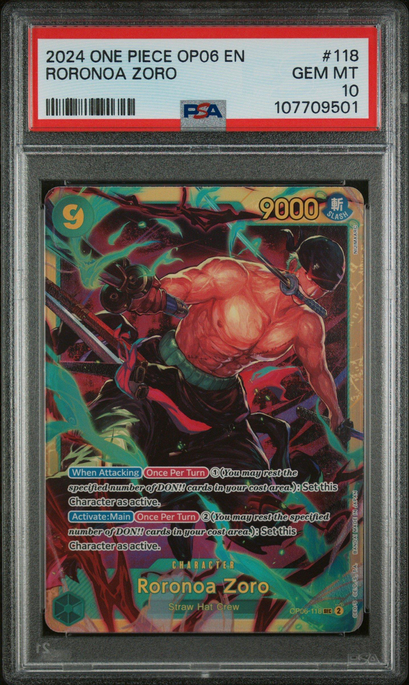 [psa10]2024 ワンピース カードゲーム ロロノア・ゾロ #118 psa10]2024 ワンピース カードゲーム ロロノア・ゾロ #118 PSA10