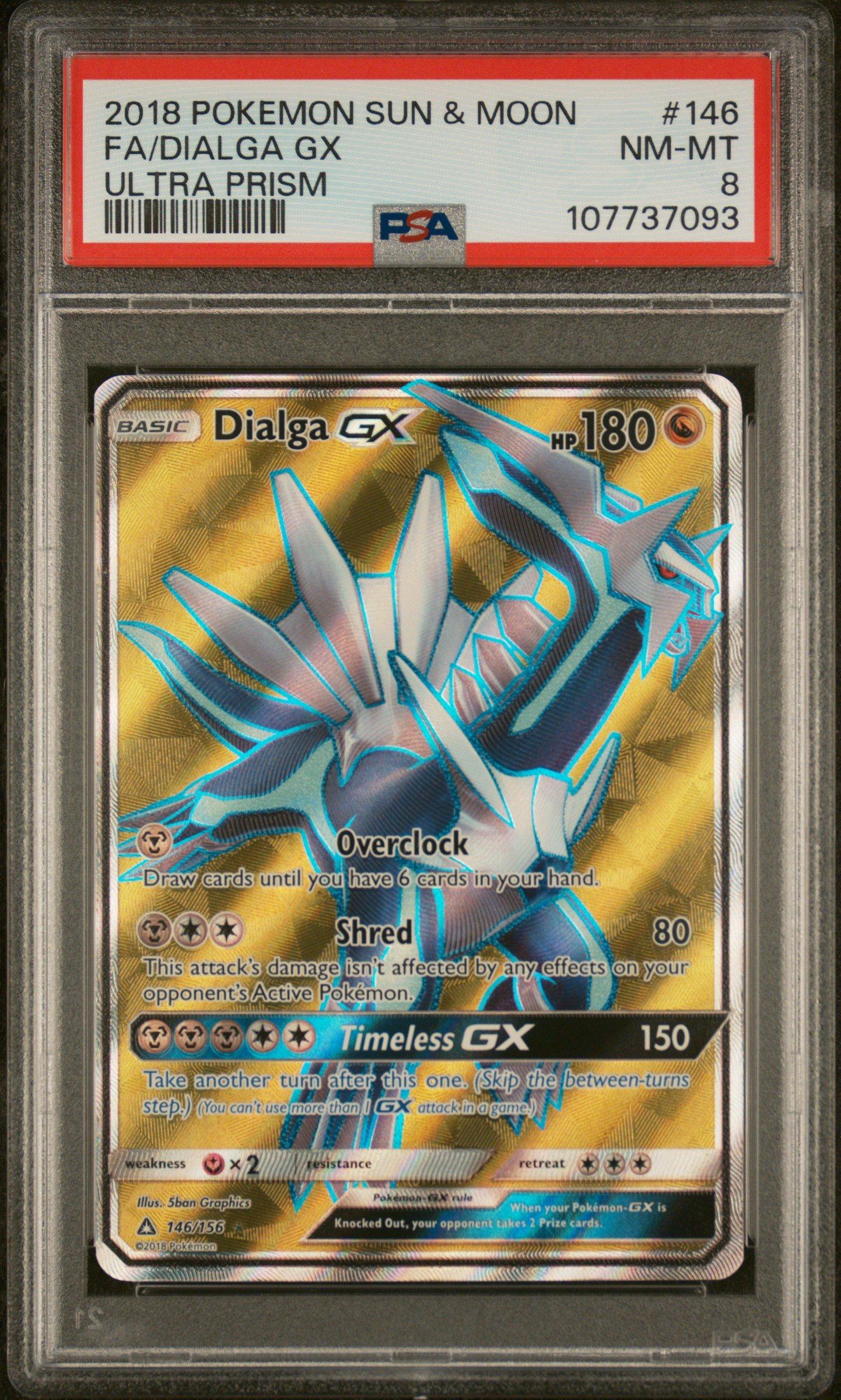 2018 Pokemon Sun & Moon Ultra Prism 146 Full Art/dialga Gx PSA 8