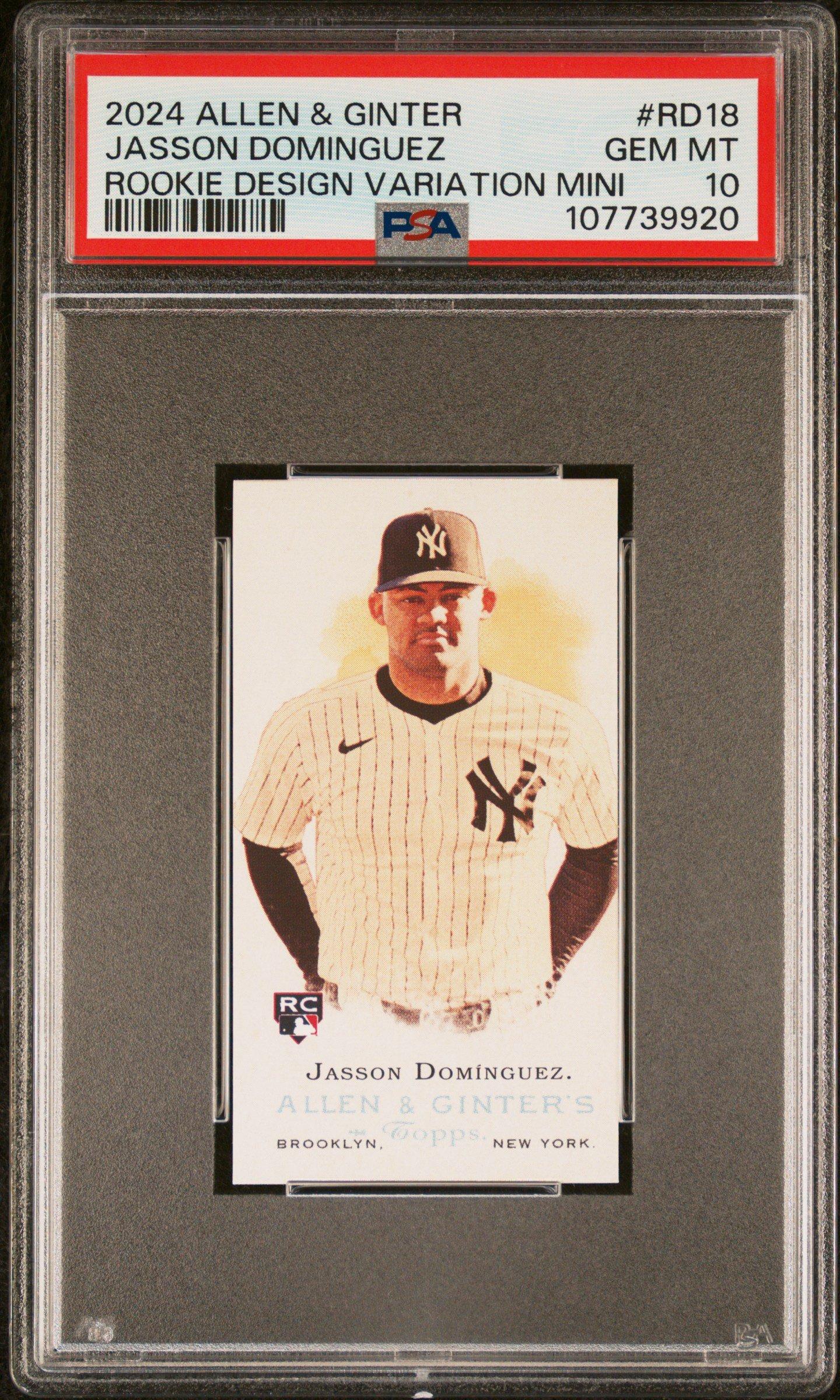 2024 Topps Allen & Ginter Rookie Design Variations Mini Rd18 Jasson Dominguez PSA 10