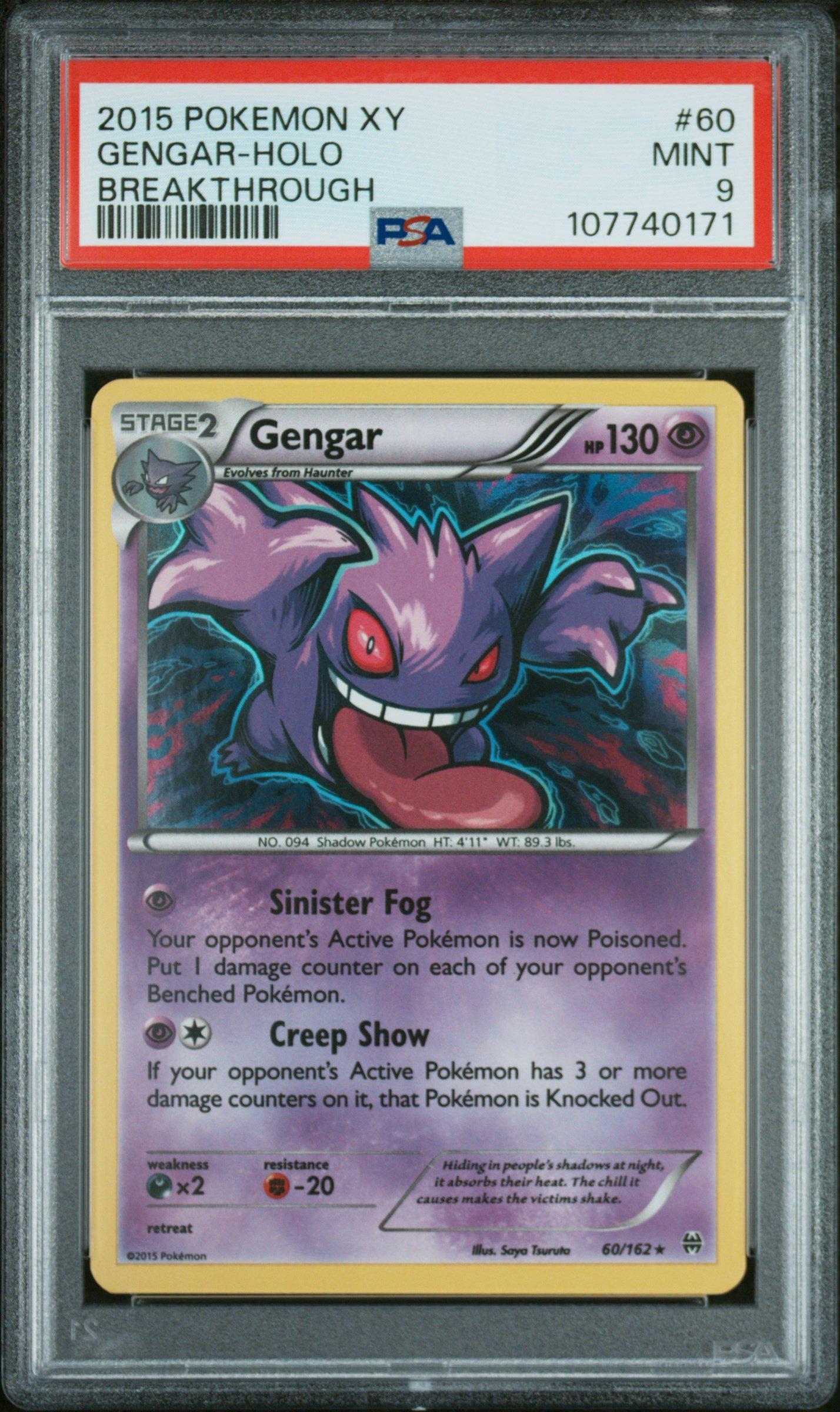 2015 Pokemon Xy Breakthrough 60 Gengar-holo PSA 9 Graded Card
