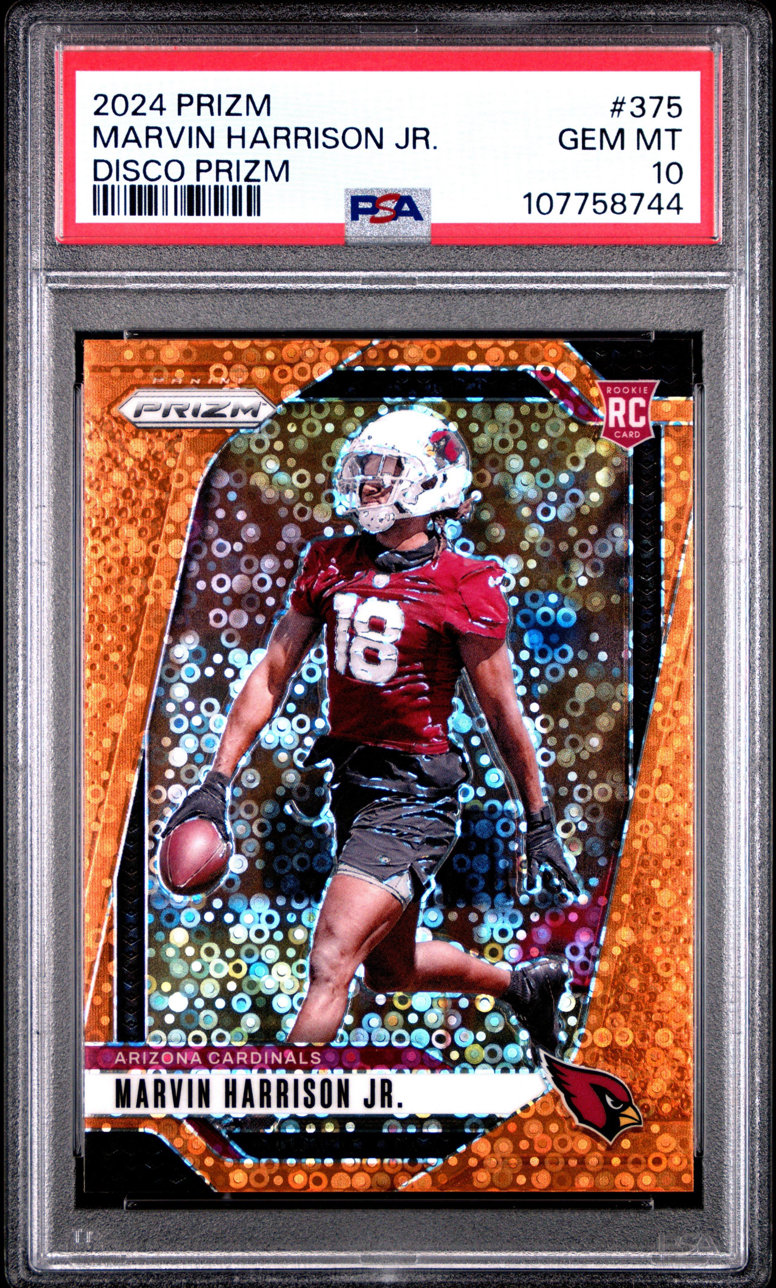 2024 Panini Prizm 375 Marvin Harrison Jr. Disco Prizm PSA 10