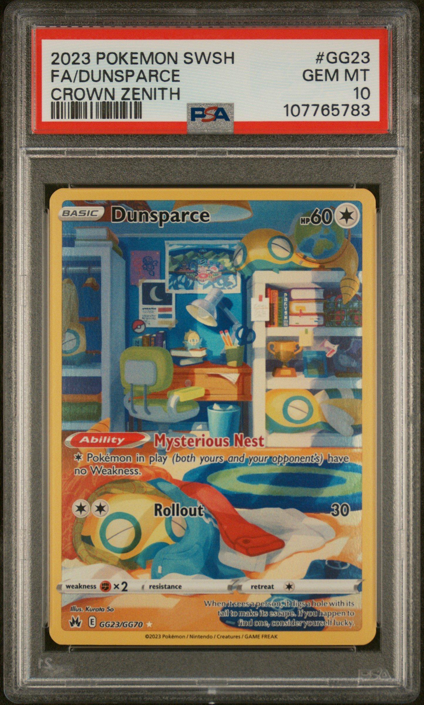 2023 Pokemon Sword And Shield Crown Zenith Gg23 Full Art/dunsparce PSA