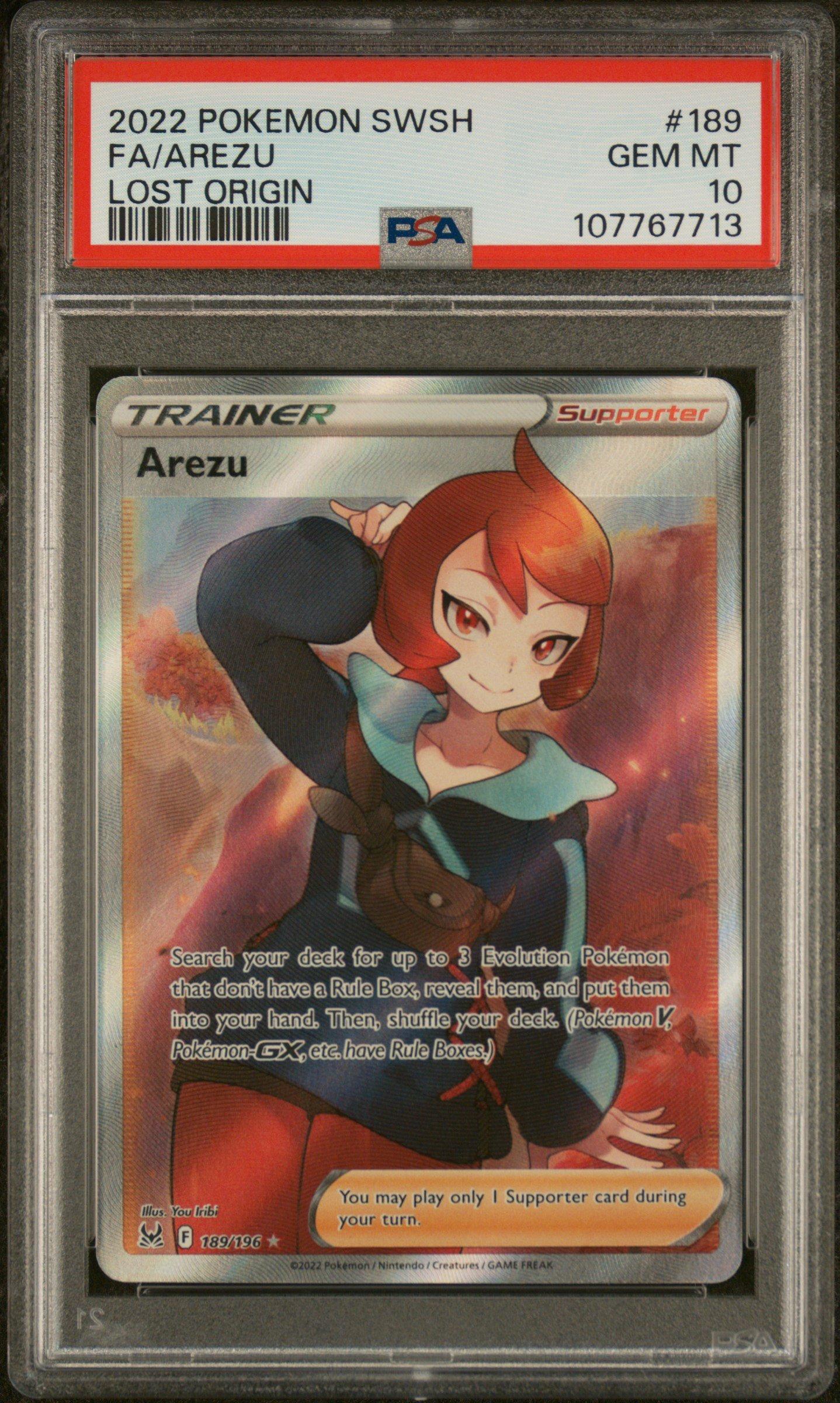 2022 Pokemon Sword & Shield Lost Origin 189 Full Art/arezu PSA 10