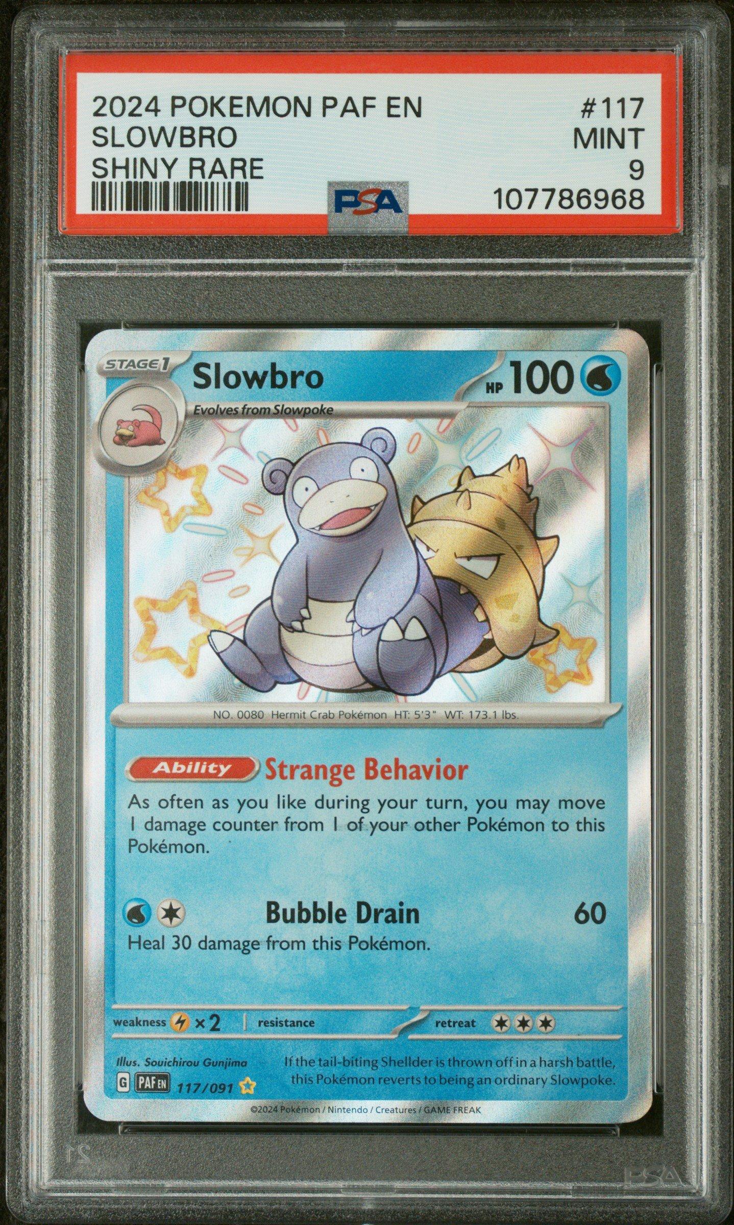2024 Pokemon Paf En-paldean Fates 117 Slowbro Shiny Rare PSA