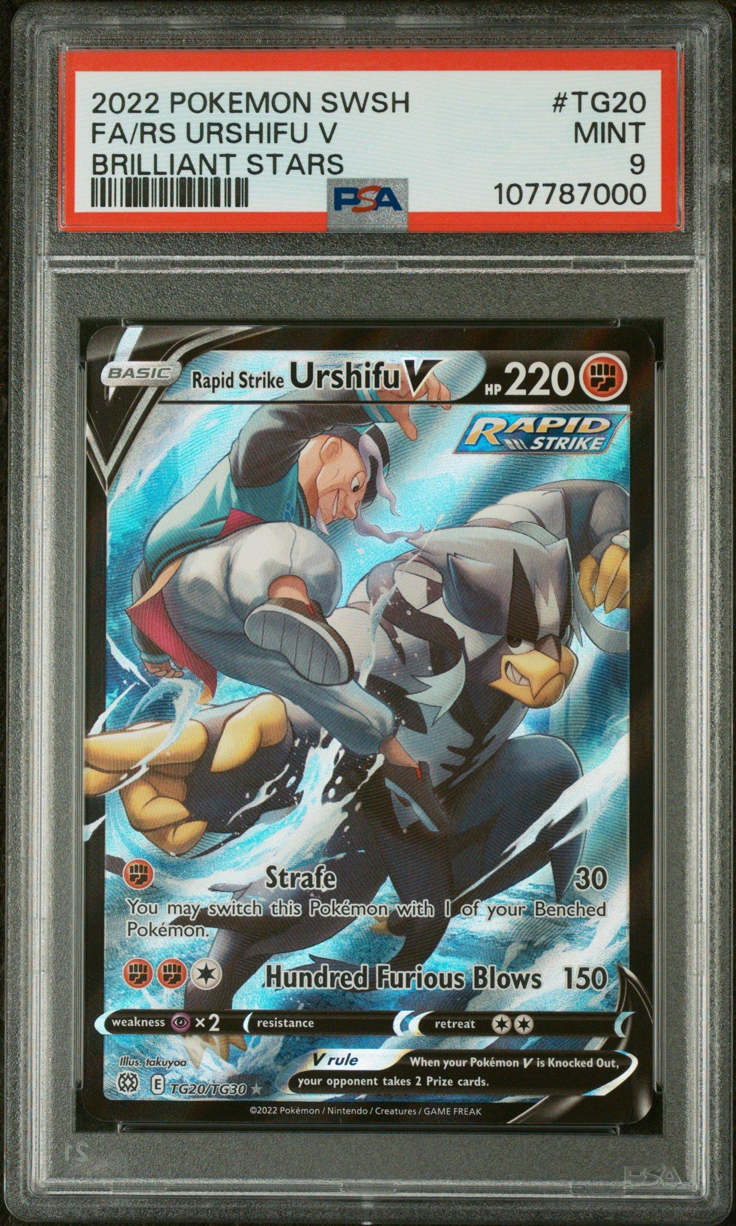 2022 Pokemon Sword & Shield Brilliant Stars Tg20 Full Art/rapid Strike Urshifu V PSA