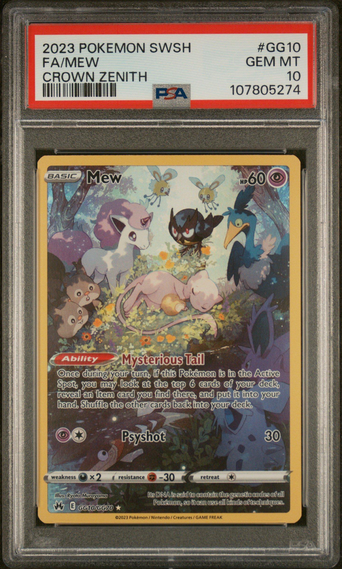 2023 Pokemon Sword And Shield Crown Zenith Gg10 Full Art/mew PSA