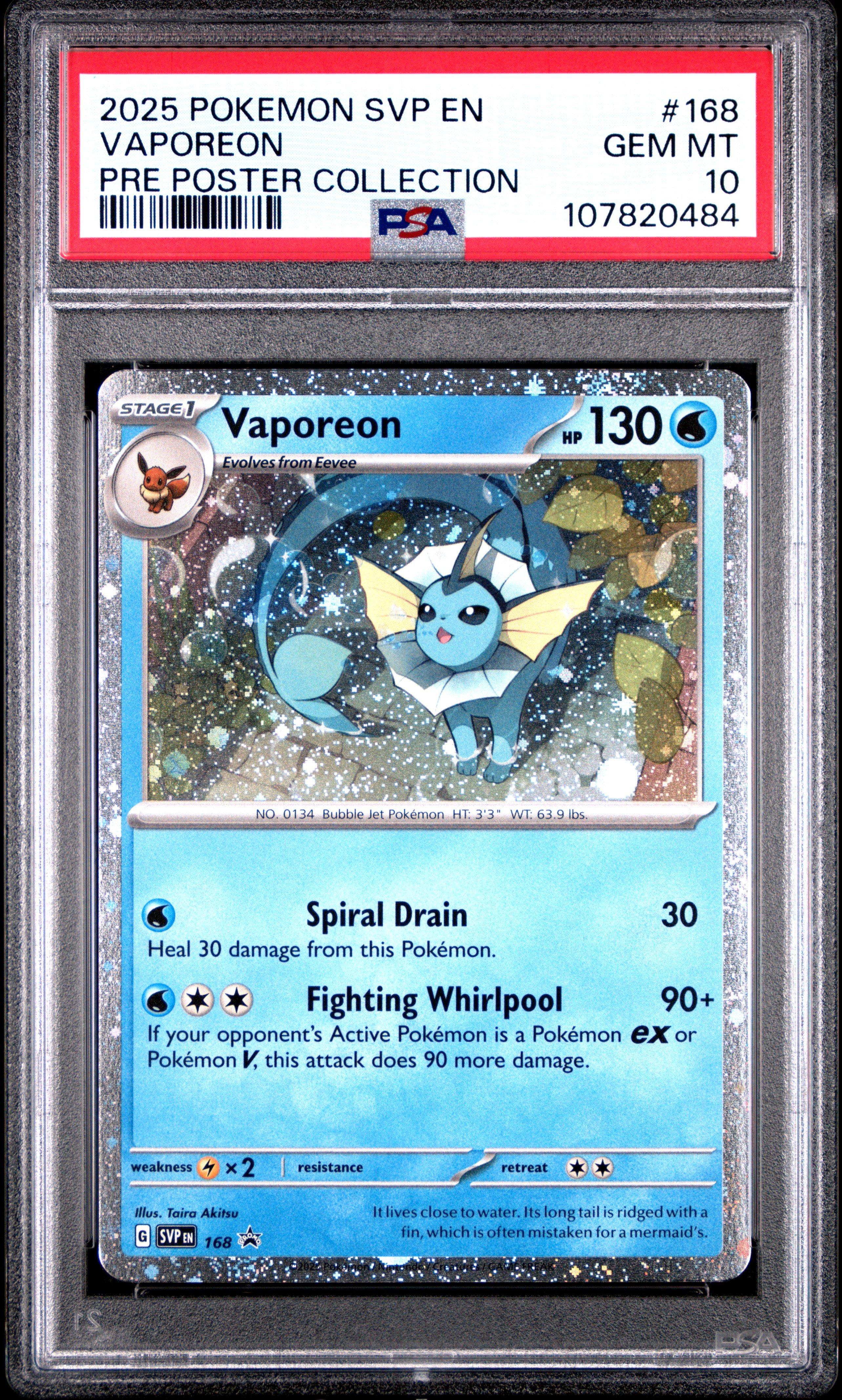2025 Pokemon Svp En-sv Black Star Promo 168 Vaporeon Prismatic