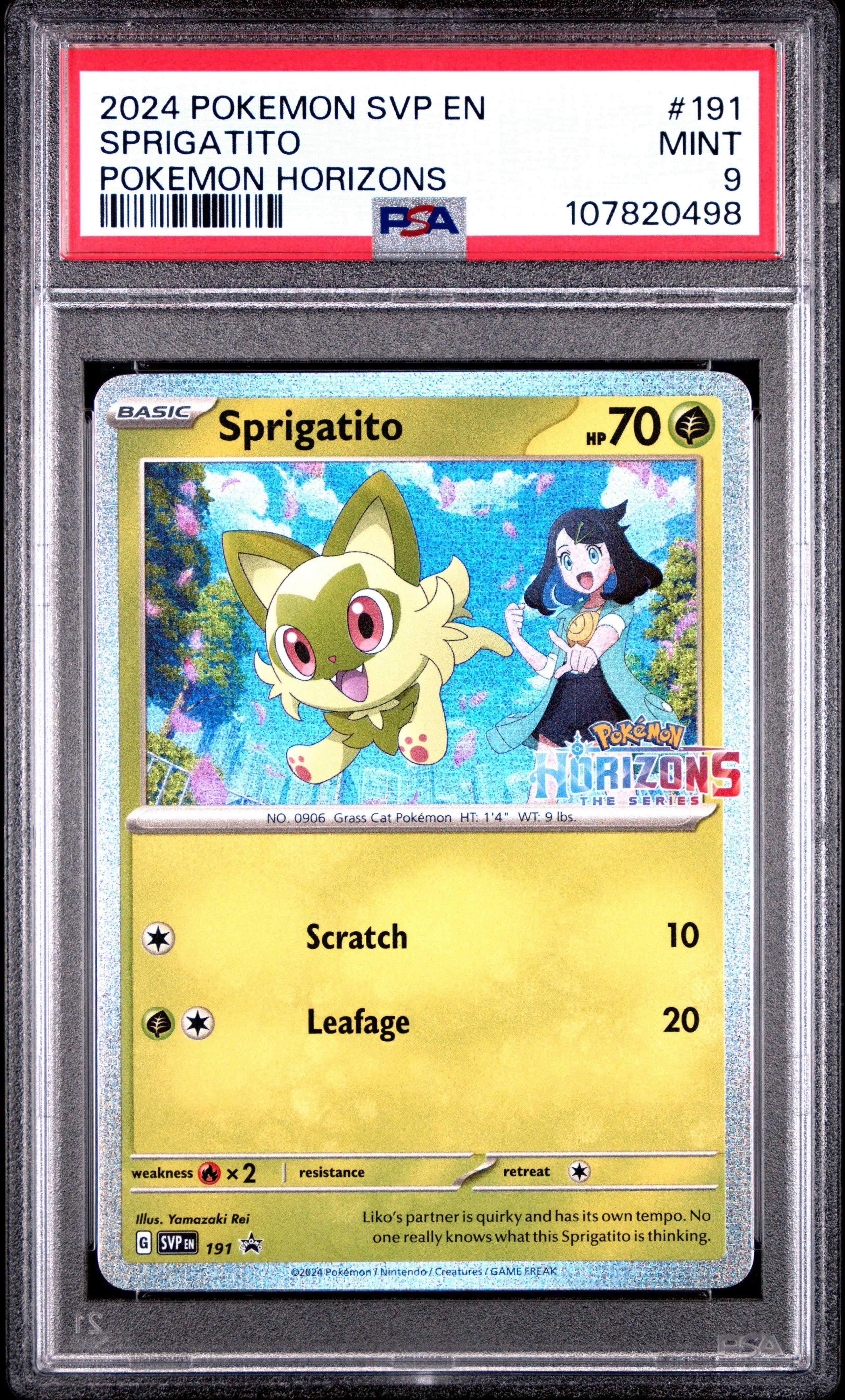 2024 Pokemon Svp En-sv Black Star Promo 191 Sprigatito Grand Adventure Collection PSA 9