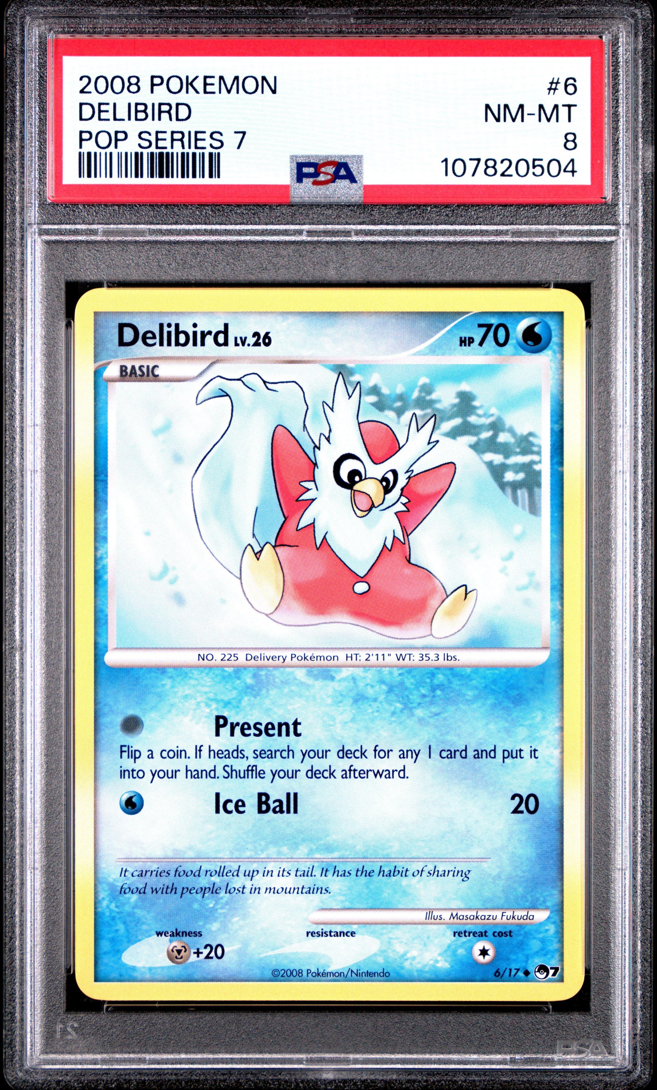 2008 Pokemon Pop Series 7 6 Delibird PSA 8