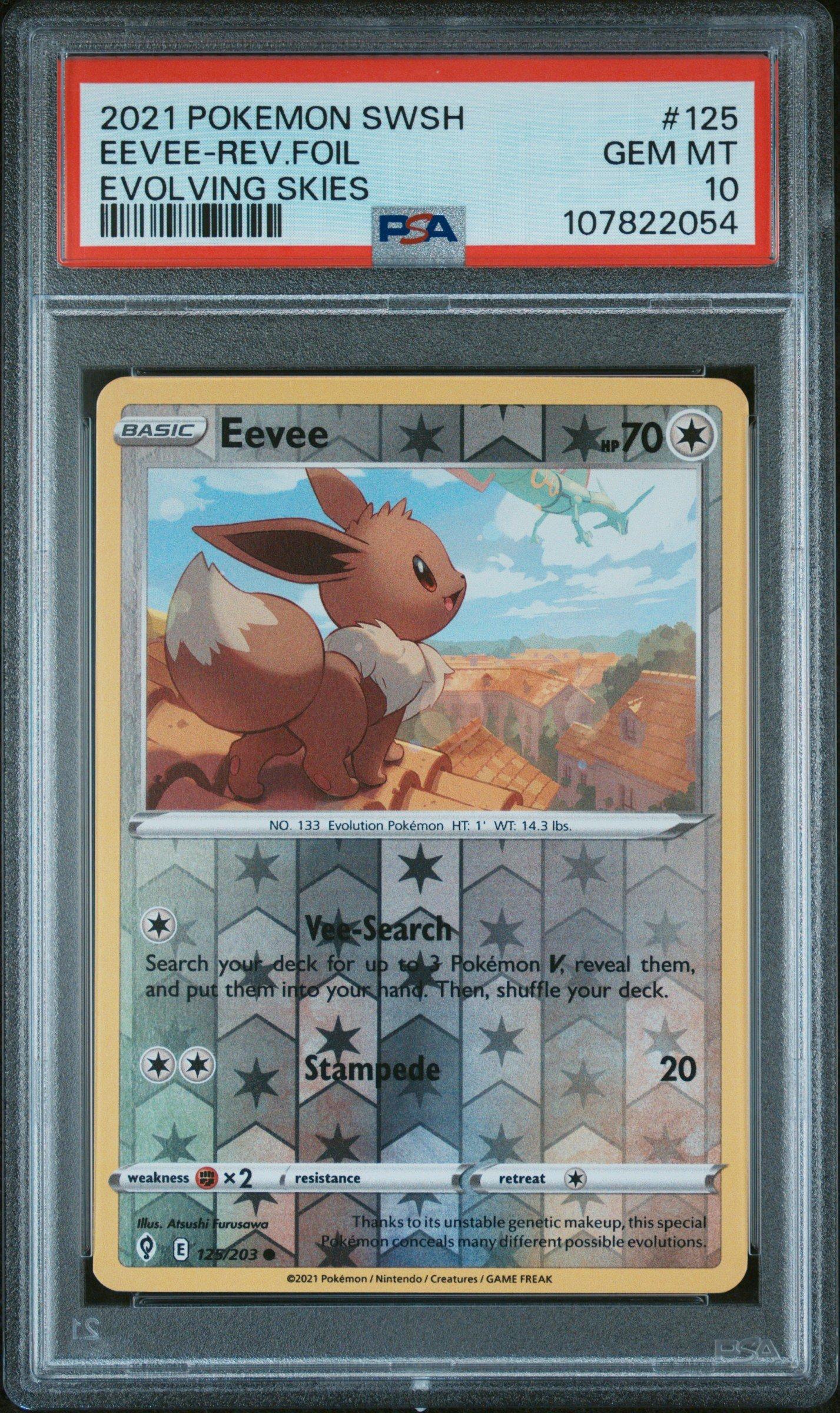 2021 Pokemon Sword & Shield Evolving Skies 125 Eevee-reverse Foil