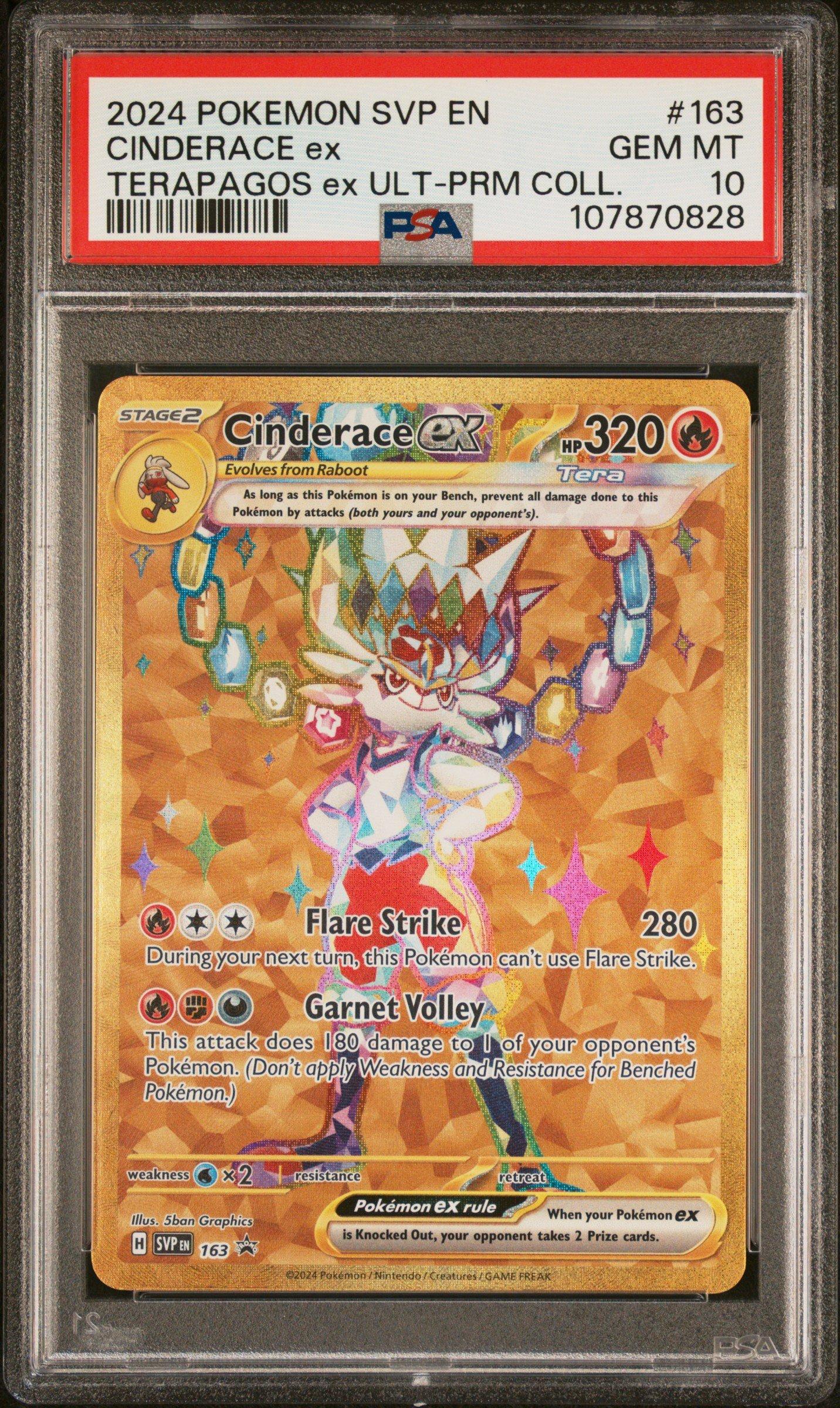 2024 Pokemon Svp En-sv Black Star Promo 163 Cinderace Ex Terapagos Ex  Ultra-premium Collection PSA 10 Graded Card | GameStop