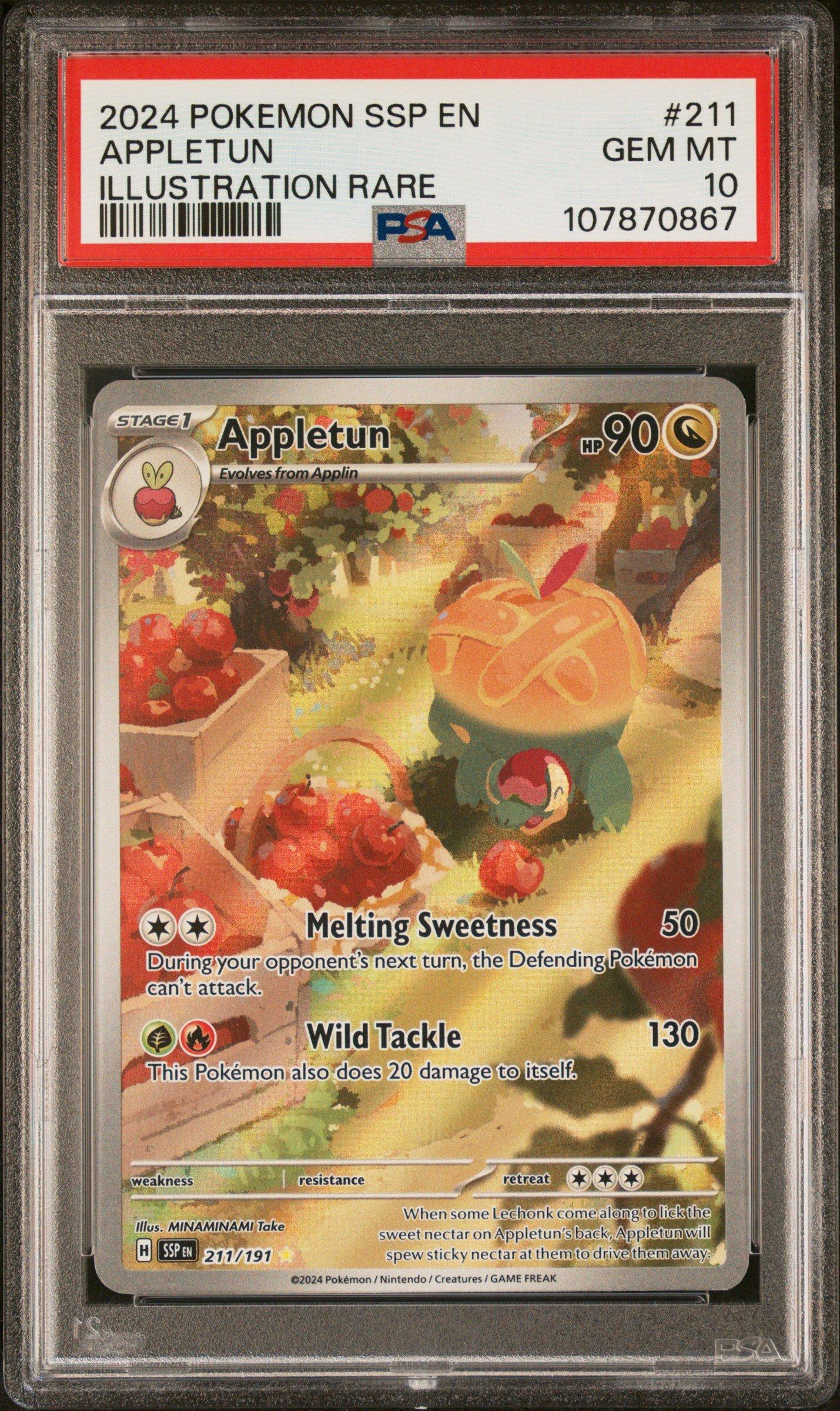 2024 Pokemon Ssp En-surging Sparks 211 Appletun Illustration Rare PSA 10