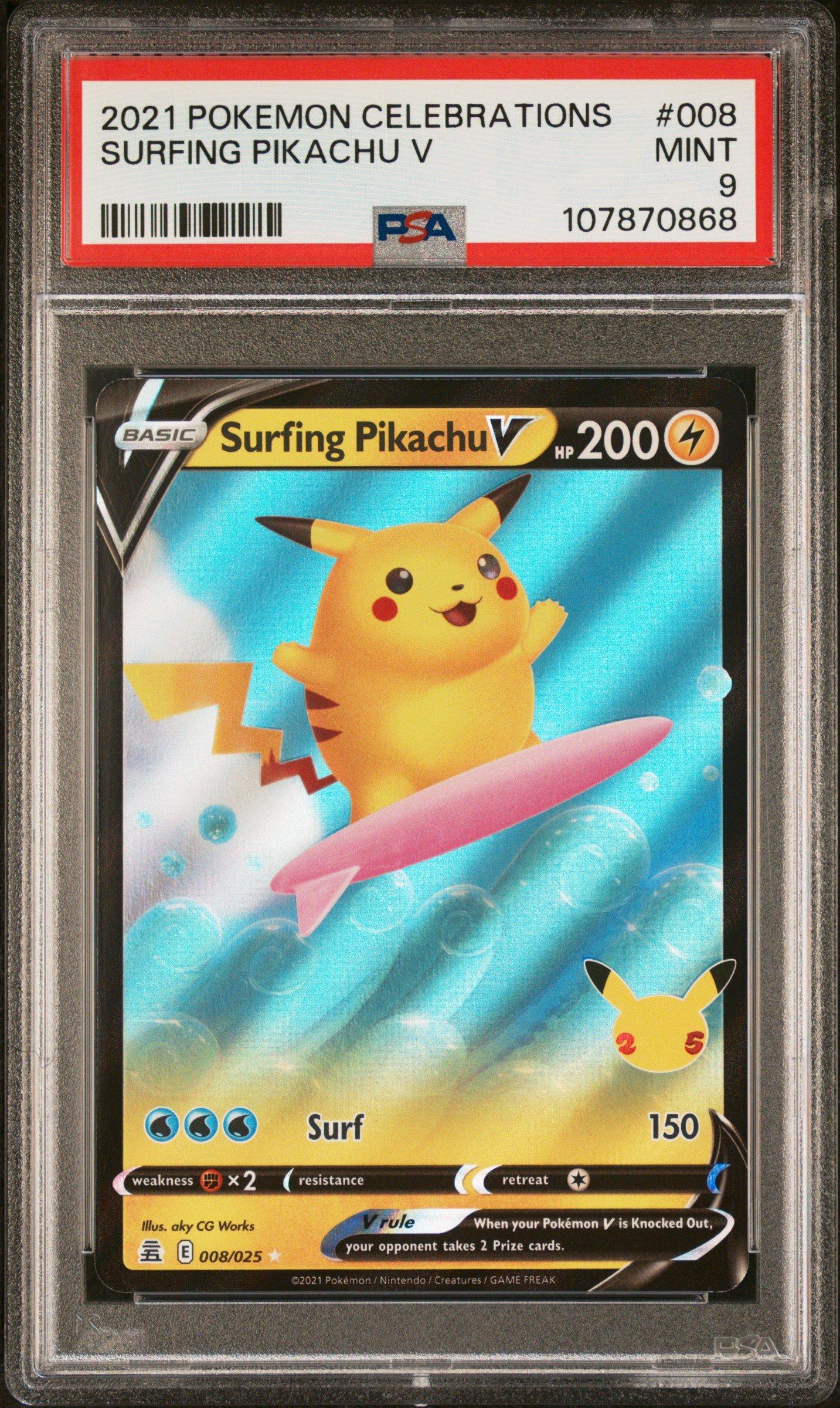2021 Pokemon Celebrations 008 Surfing Pikachu V PSA 9 | GameStop