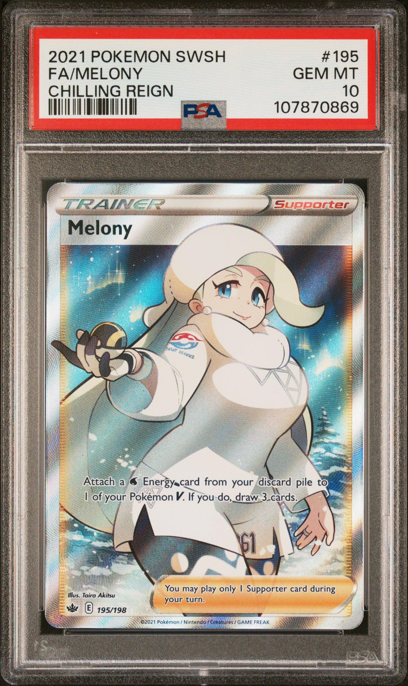 2021 Pokemon Sword & Shield Chilling Reign 195 Full Art/melony PSA