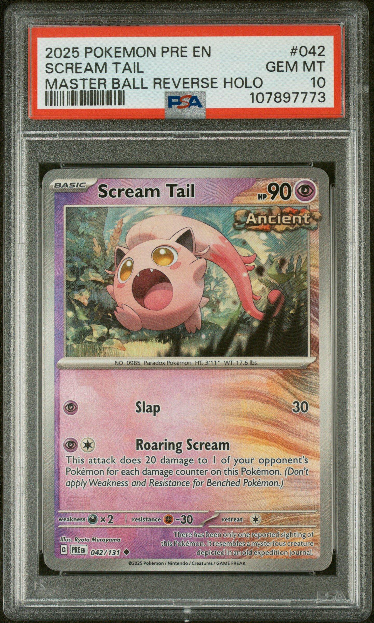 2025 Pokemon Pre En-prismatic Evolutions 042 Scream Tail Master