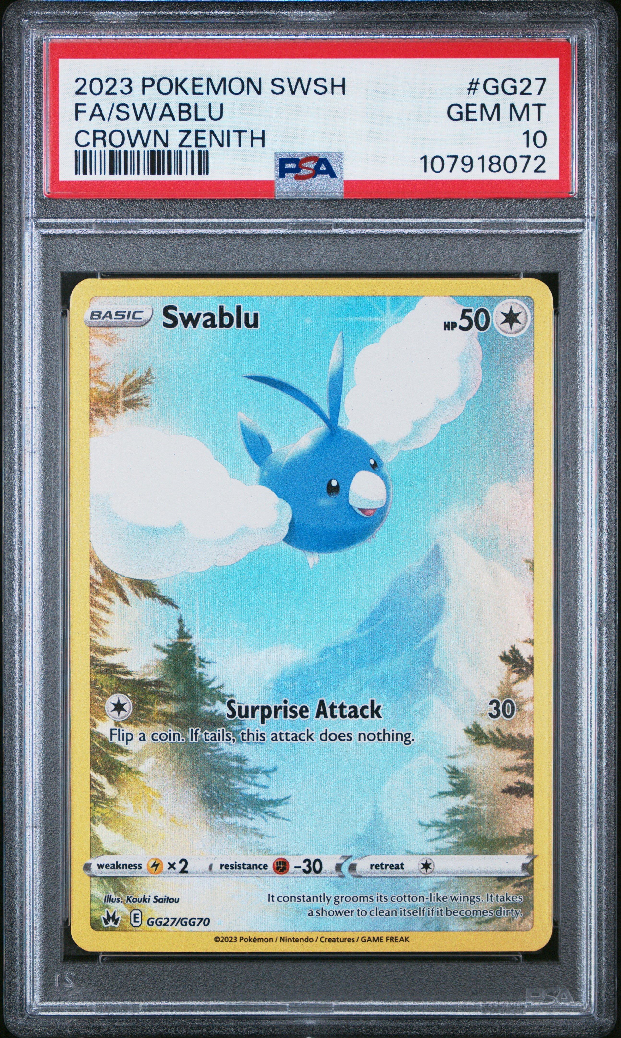 2023 Pokemon Sword And Shield Crown Zenith Gg27 Full Art/swablu