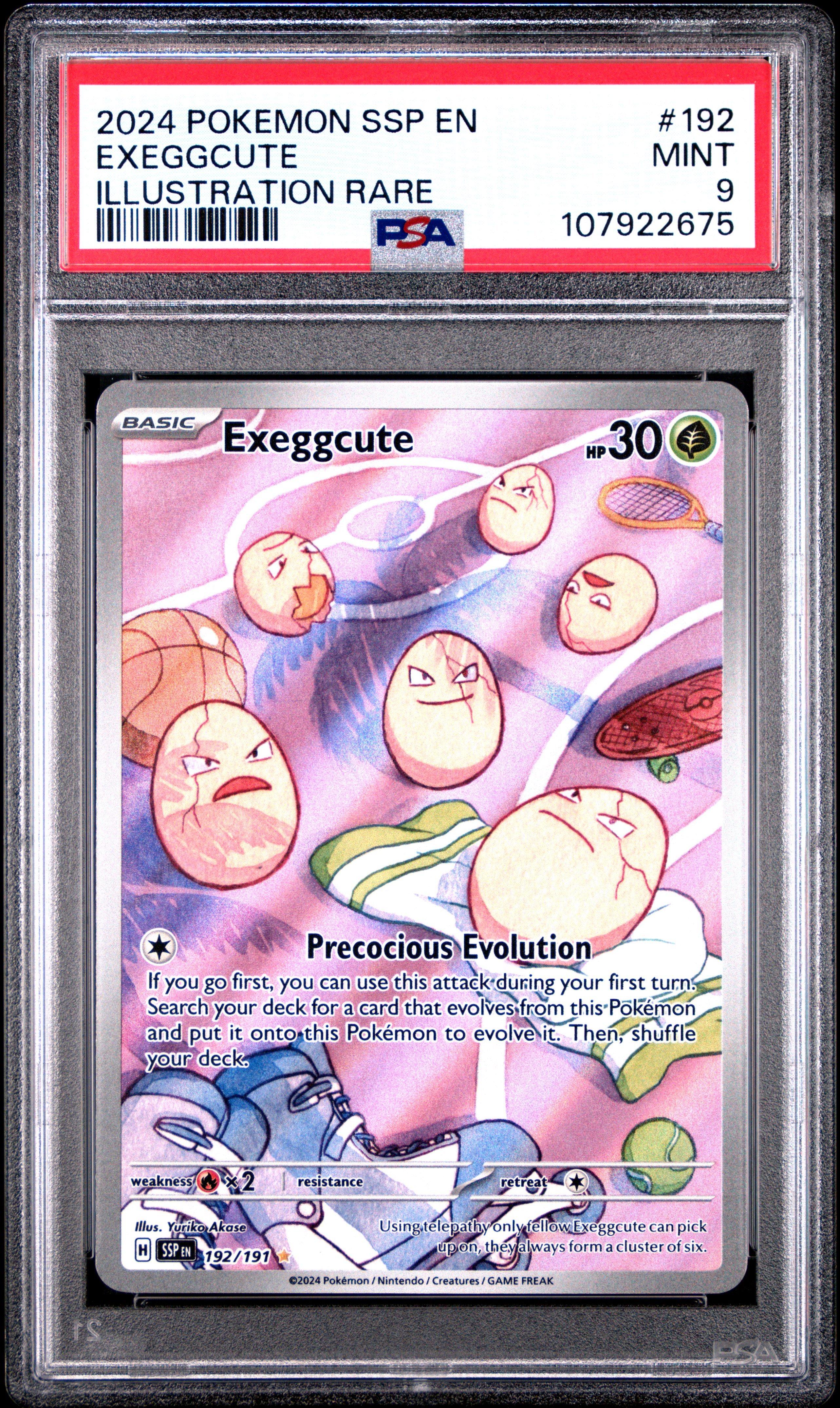 pokemon exeggcute card Basic Exeggcute HP 60 Hypnosis Attack Rarity Purple Pokmon Card