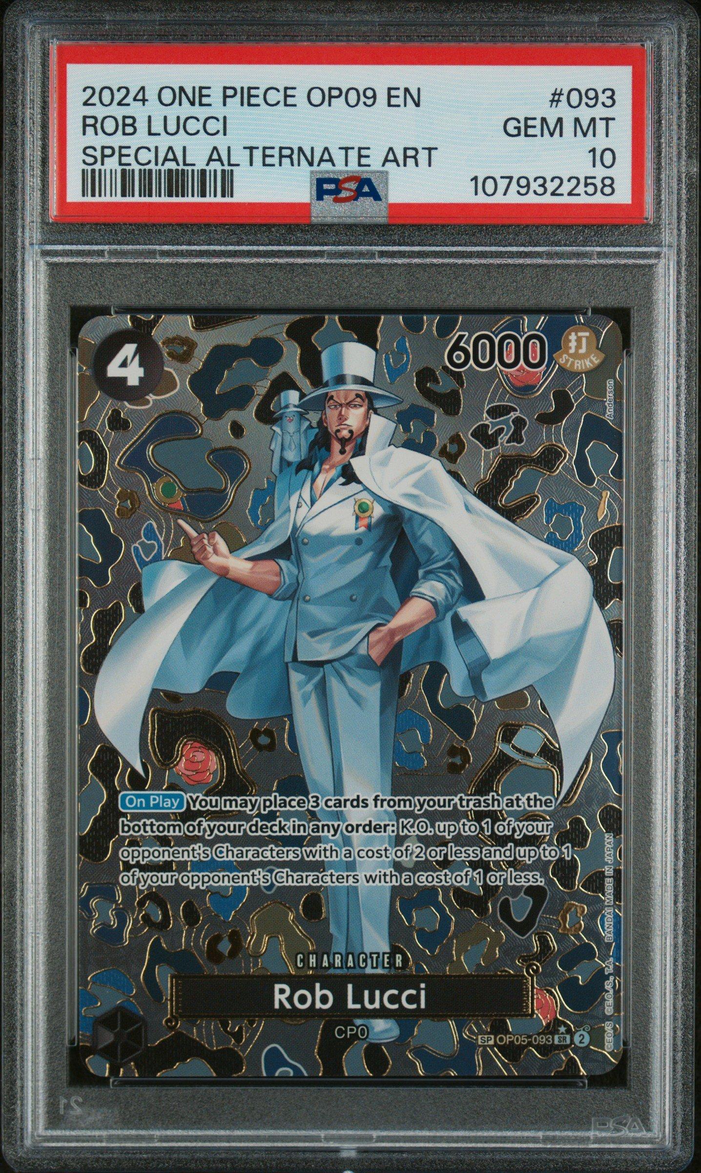 2024 One Piece Op09-emperors In The New World 093 Rob Lucci Special Alternate Art PSA 10