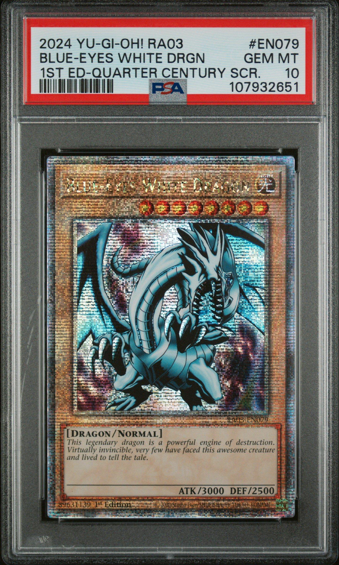 2024 Yu-gi-oh! Ra03-quarter Century Bonanza En079 Blue-eyes White Dragon 1st Edition-quarter Century Secret Rare PSA