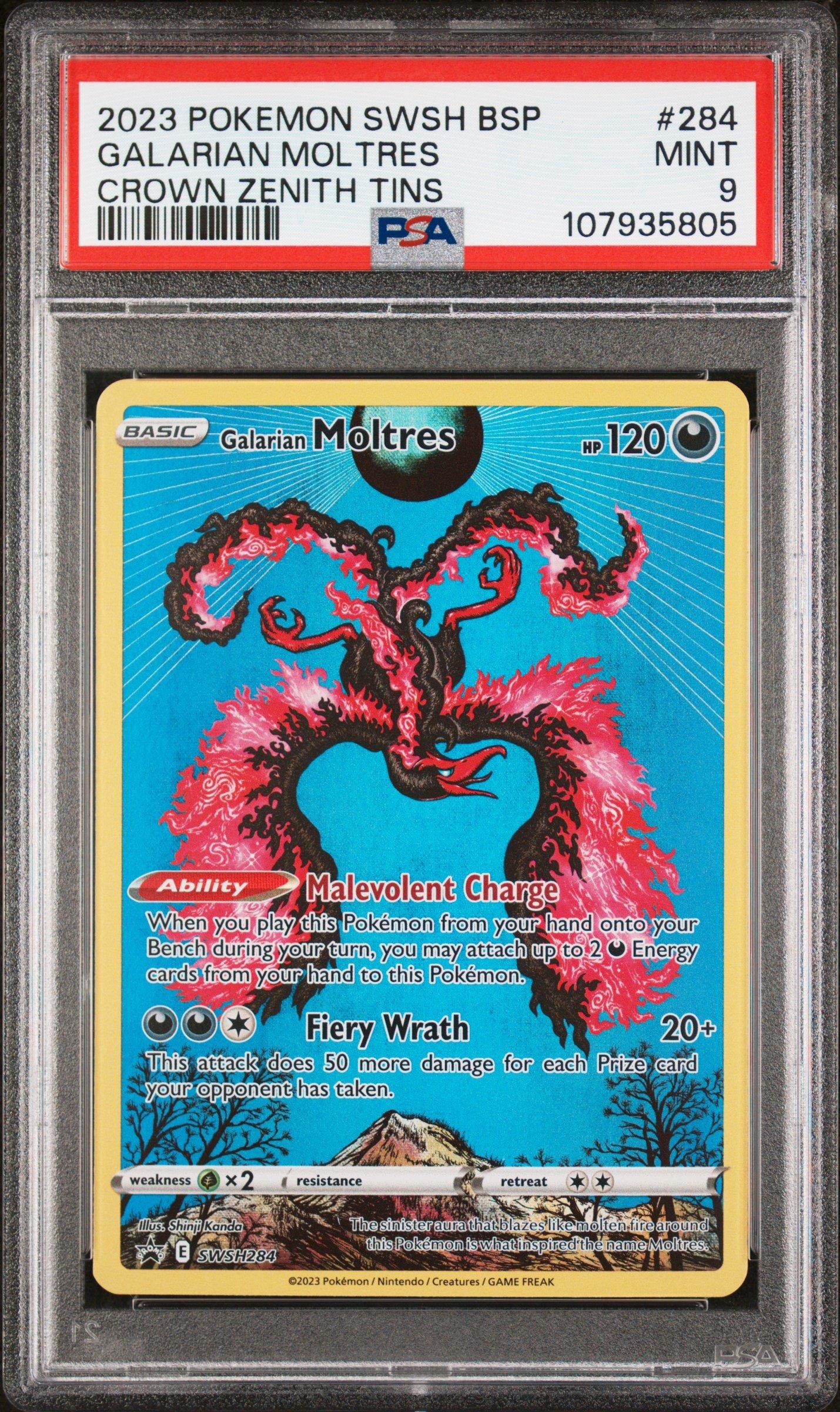 2023 Pokemon Swsh Black Star Promo 284 Galarian Moltres Crown
