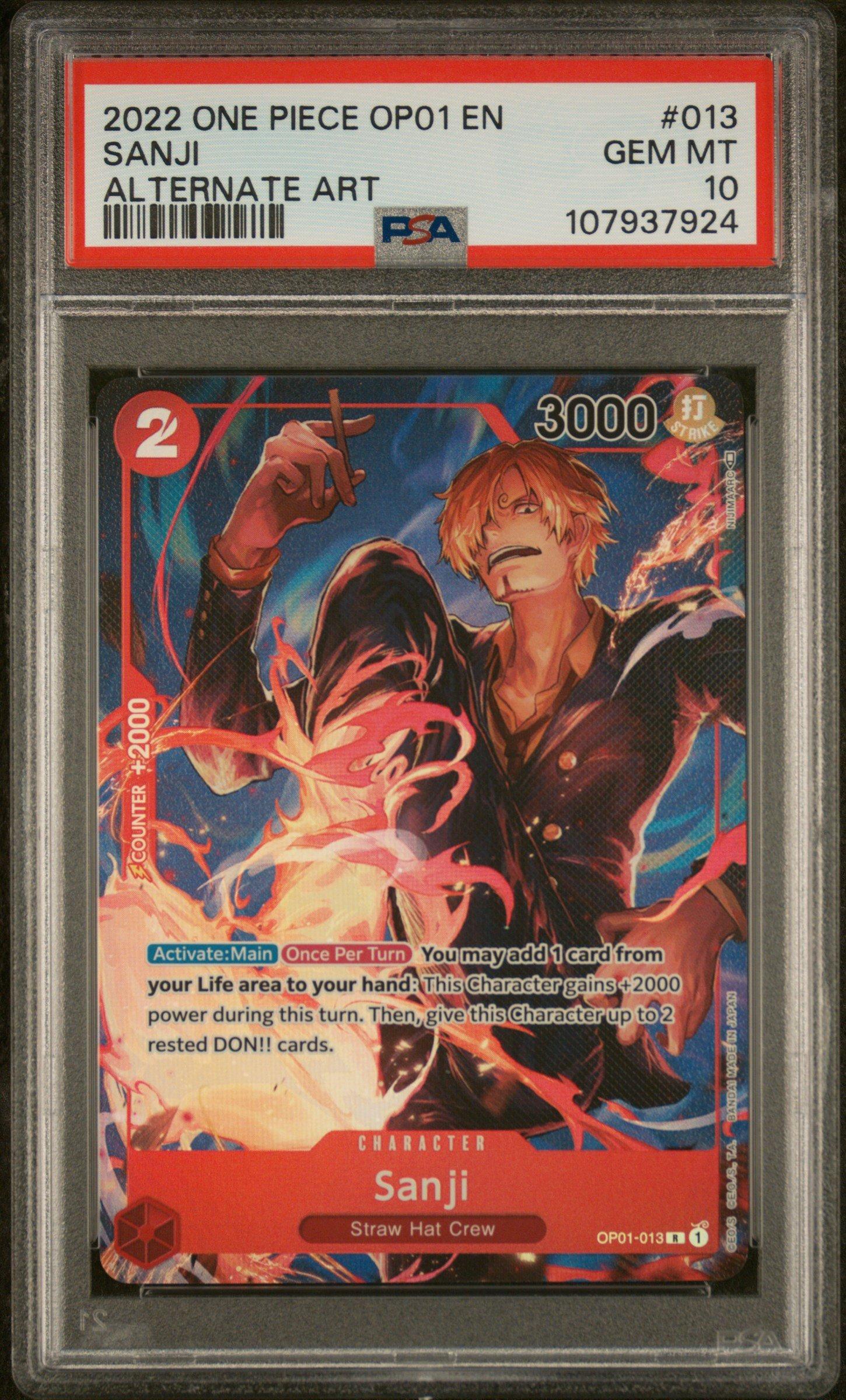 2022 One Piece Op01-romance Dawn 013 Sanji Alternate Art PSA 10