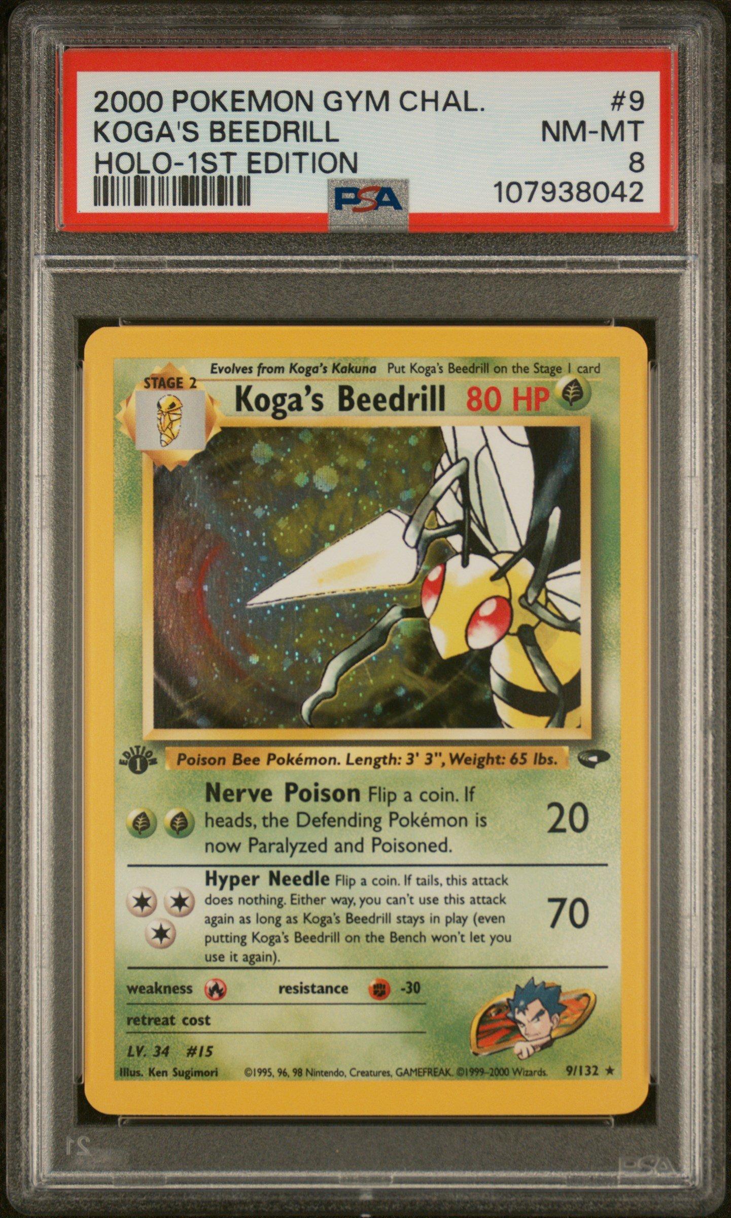 2000 Pokemon Gym Challenge 9 Koga's Beedrill Holo-1st Edition PSA