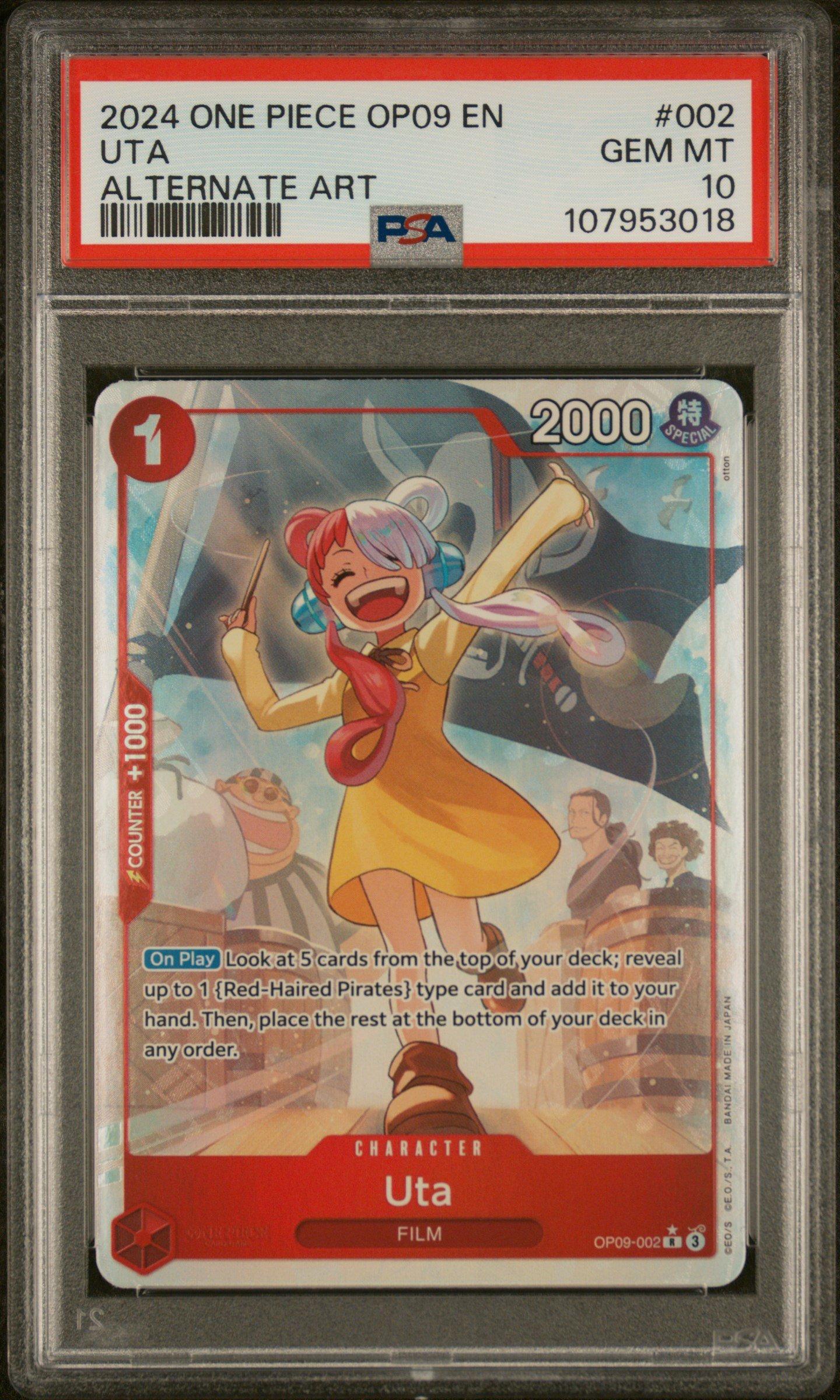 2024 One Piece Op09-emperors In The New World 002 Uta Alternate Art PSA 10