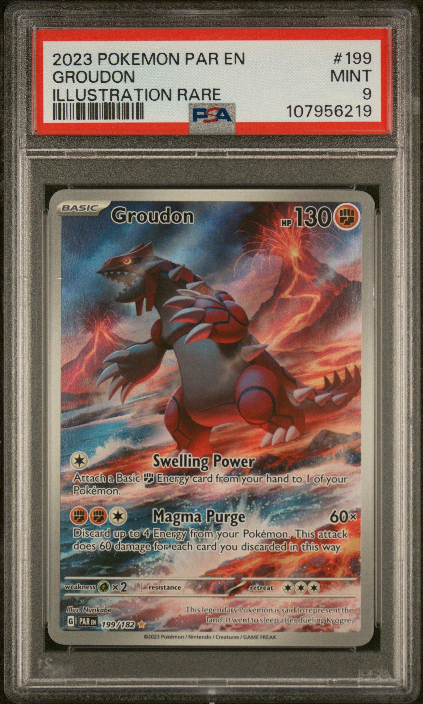 グラードン GROUDON-HOLO 5000枚限定 PSA9 2023 Pokemon Par En-paradox Rift 199 Groudon Illustration Rare PSA
