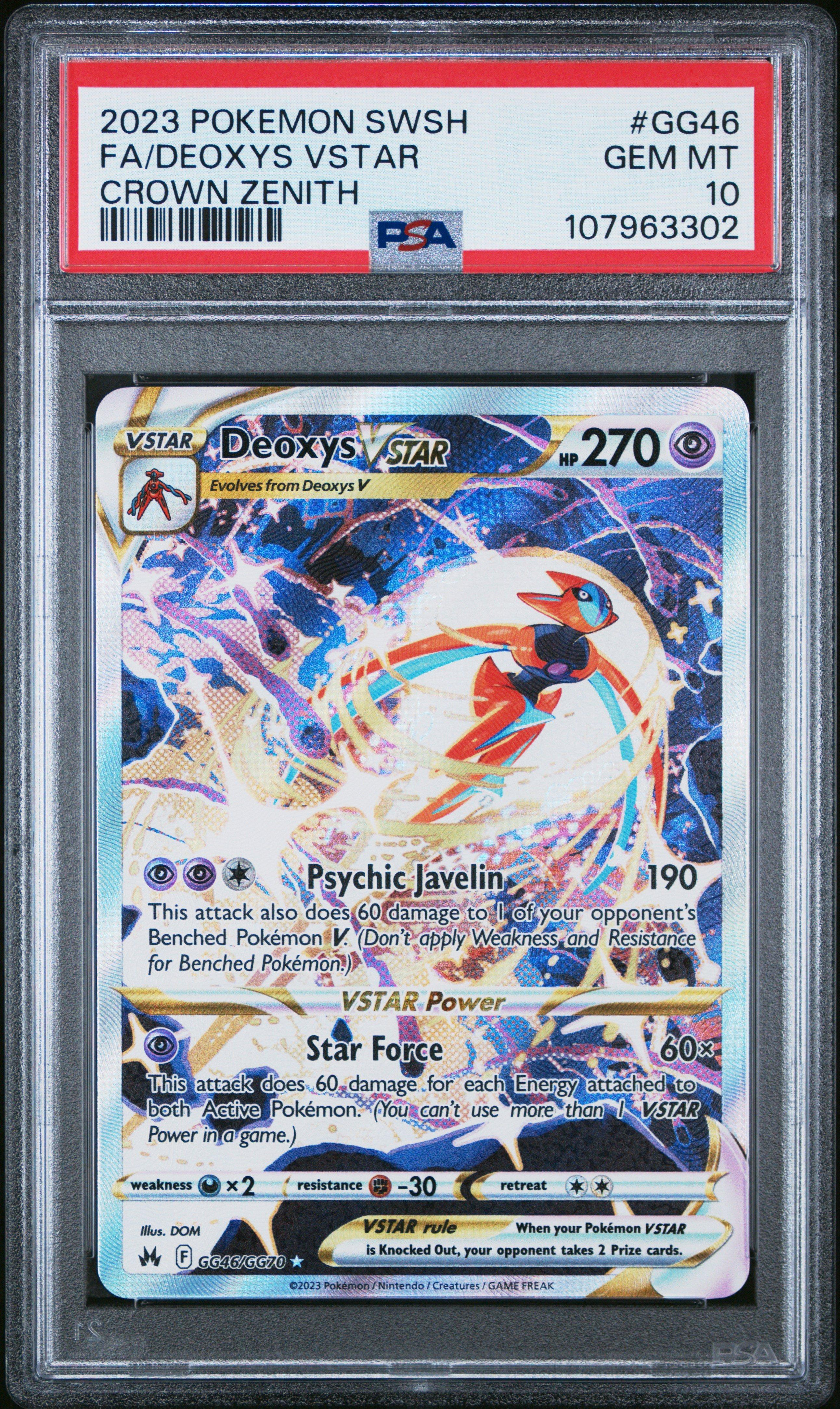 2023 Pokemon Sword And Shield Crown Zenith Gg46 Full Art/deoxys