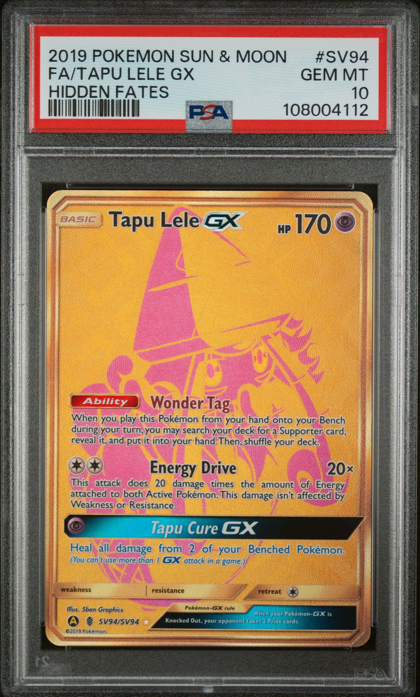2019 Pokemon Sun & Moon Hidden Fates Sv94 Full Art/tapu Lele Gx