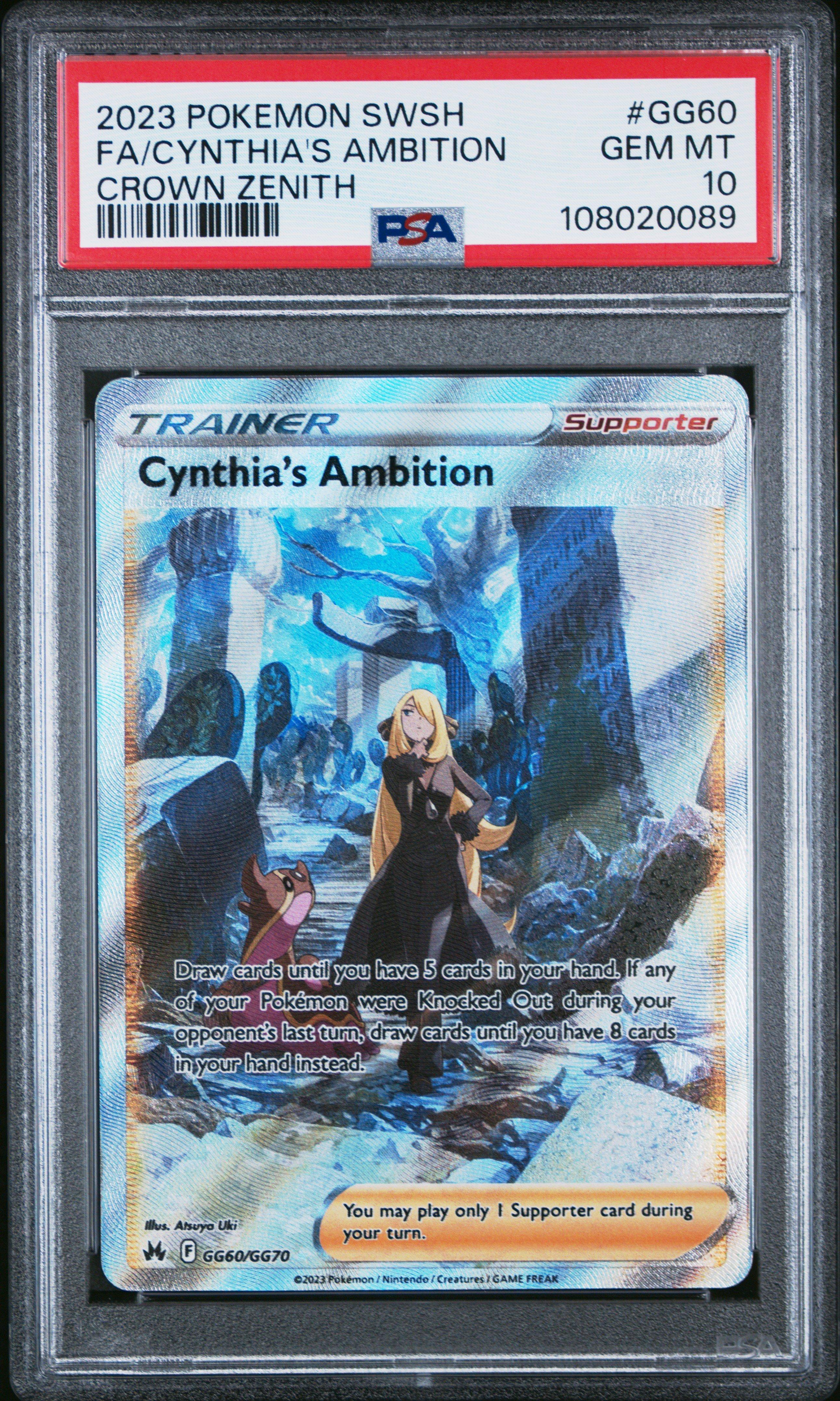 2023 Pokemon Sword And Shield Crown Zenith Gg60 Full Art/cynthia's