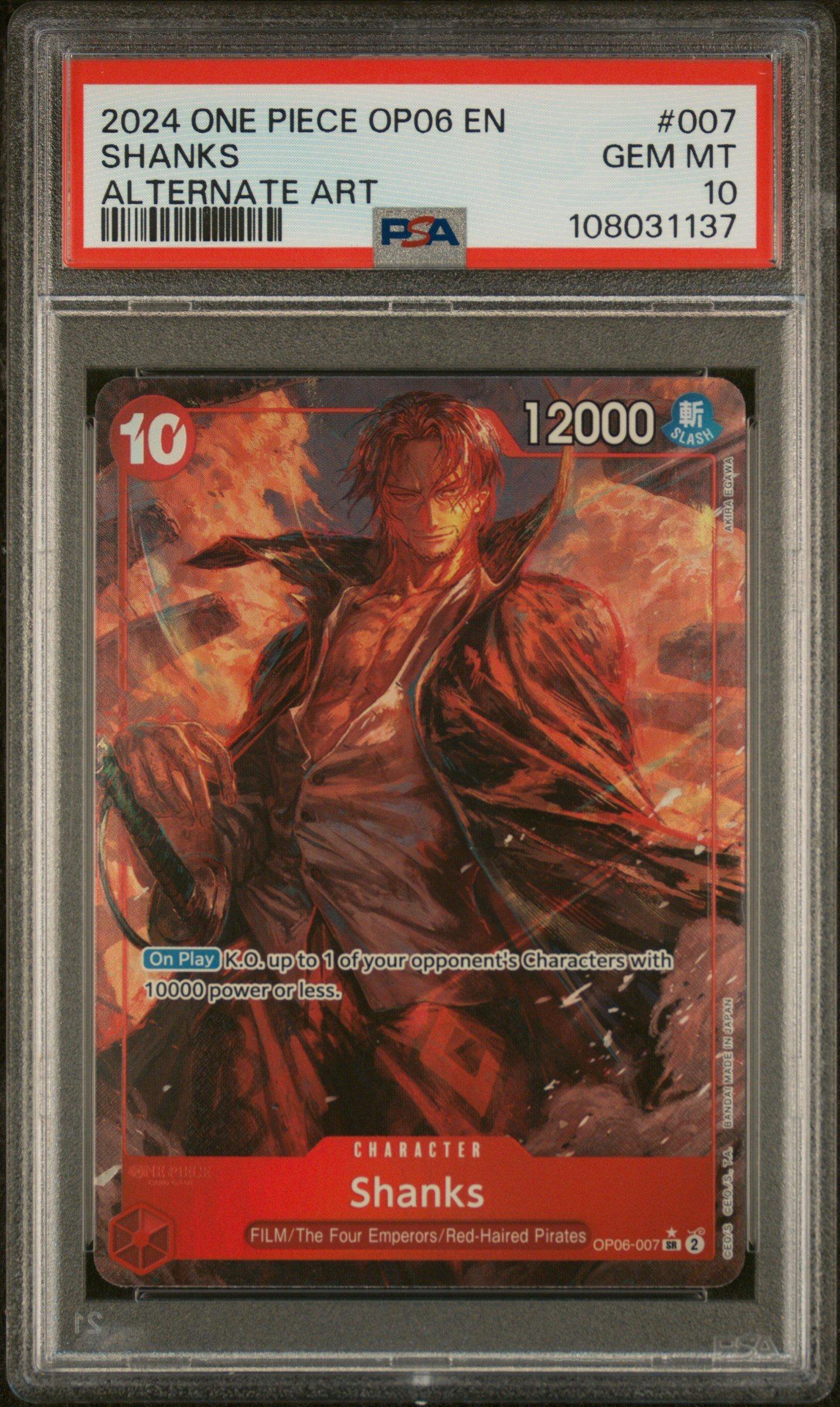 2024 One Piece Op06-wings Of The Captain 007 Shanks Alternate Art