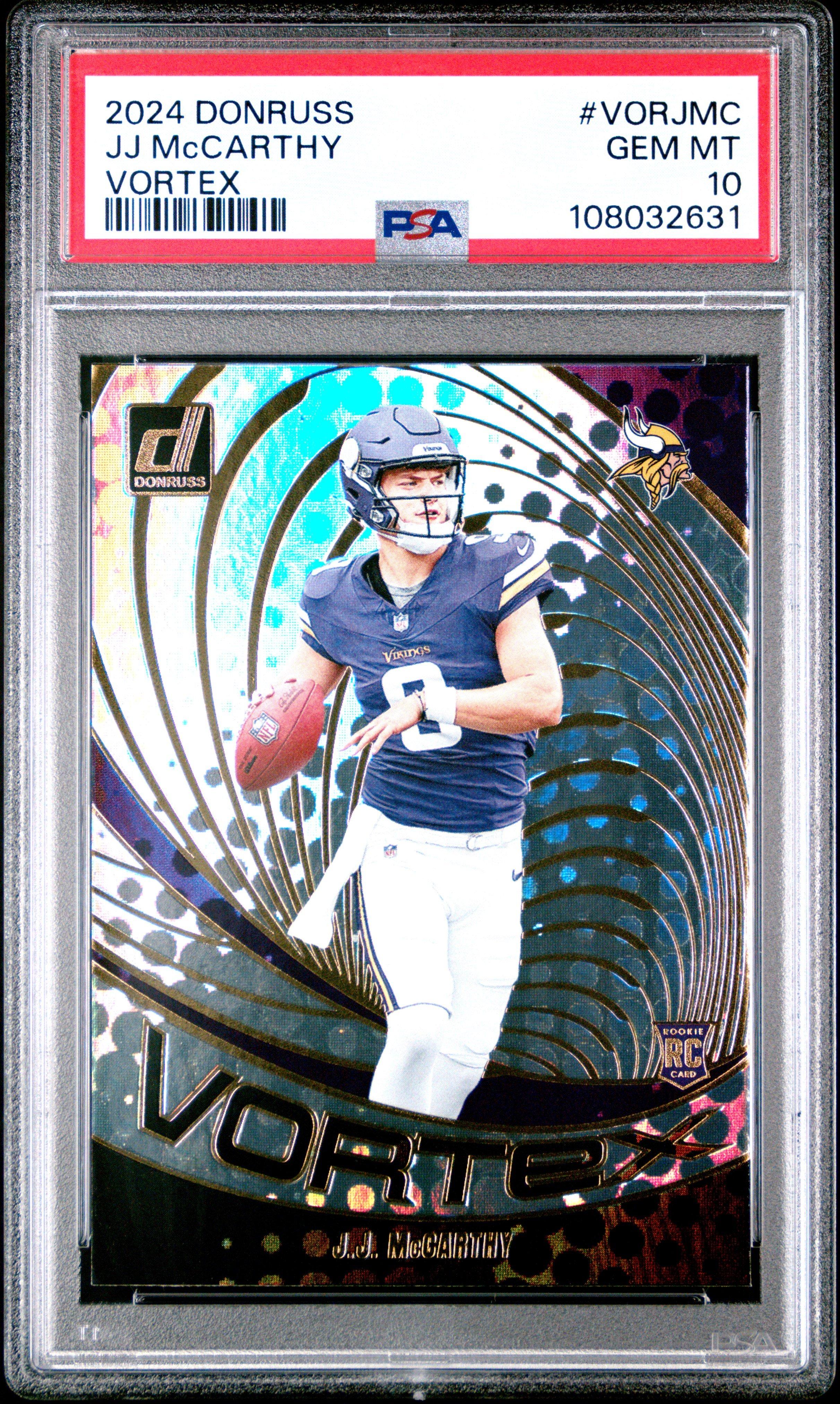 2024 Panini Donruss Vortex Vorjmc Jj Mccarthy PSA 10