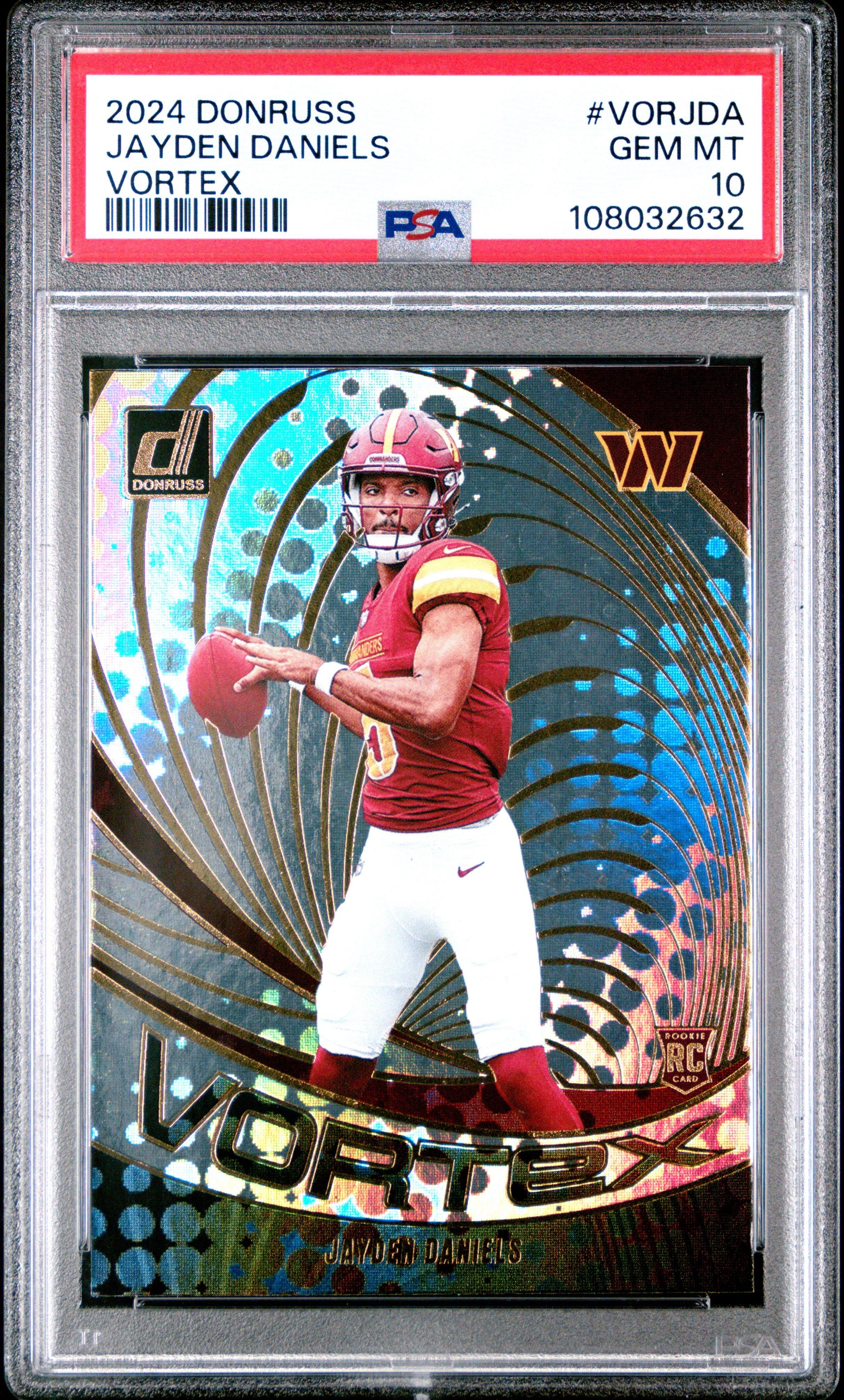 2024 Panini Donruss Vortex Vorjda Jayden Daniels PSA 10