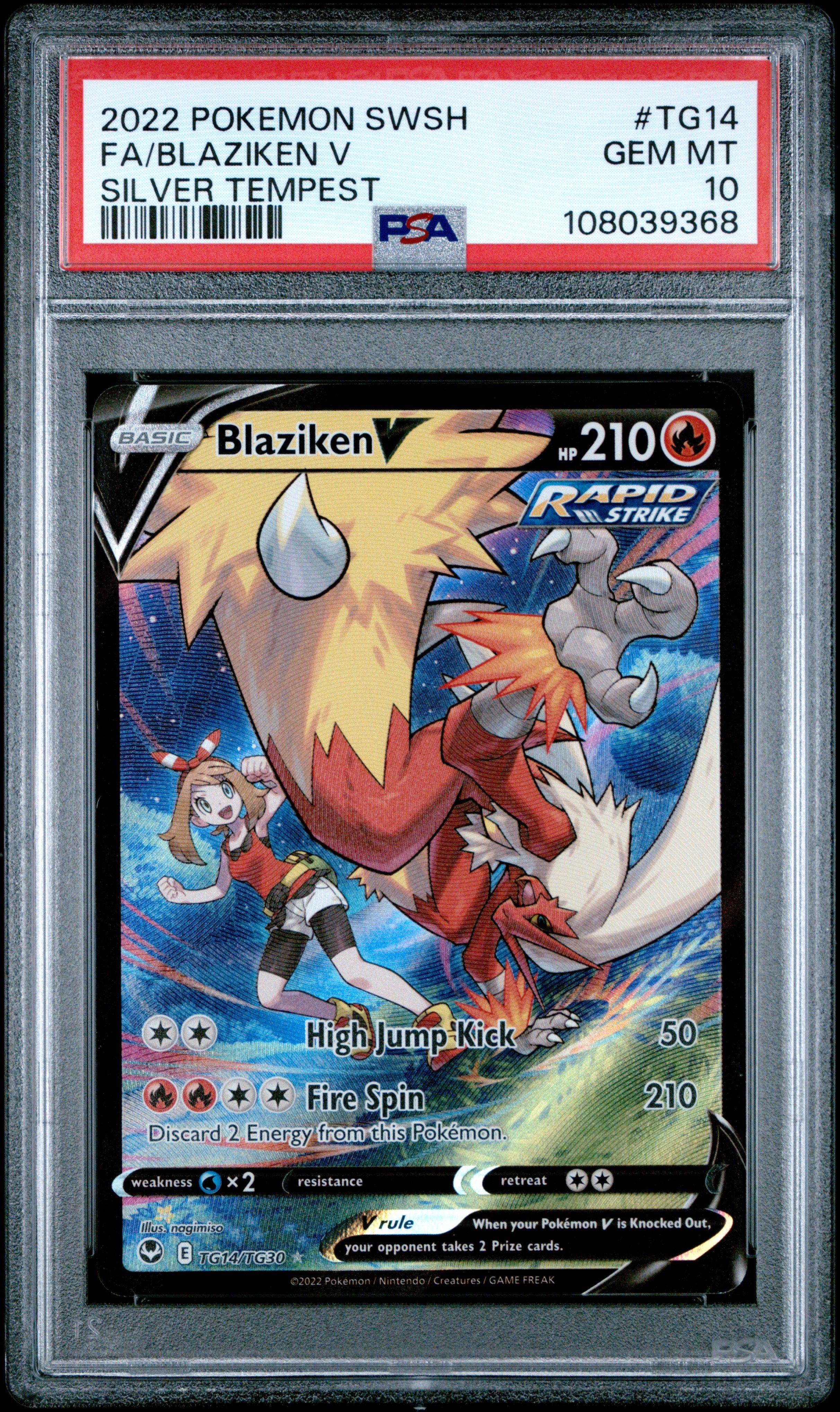 2022 Pokemon Sword & Shield Silver Tempest Tg14 Full Art/blaziken