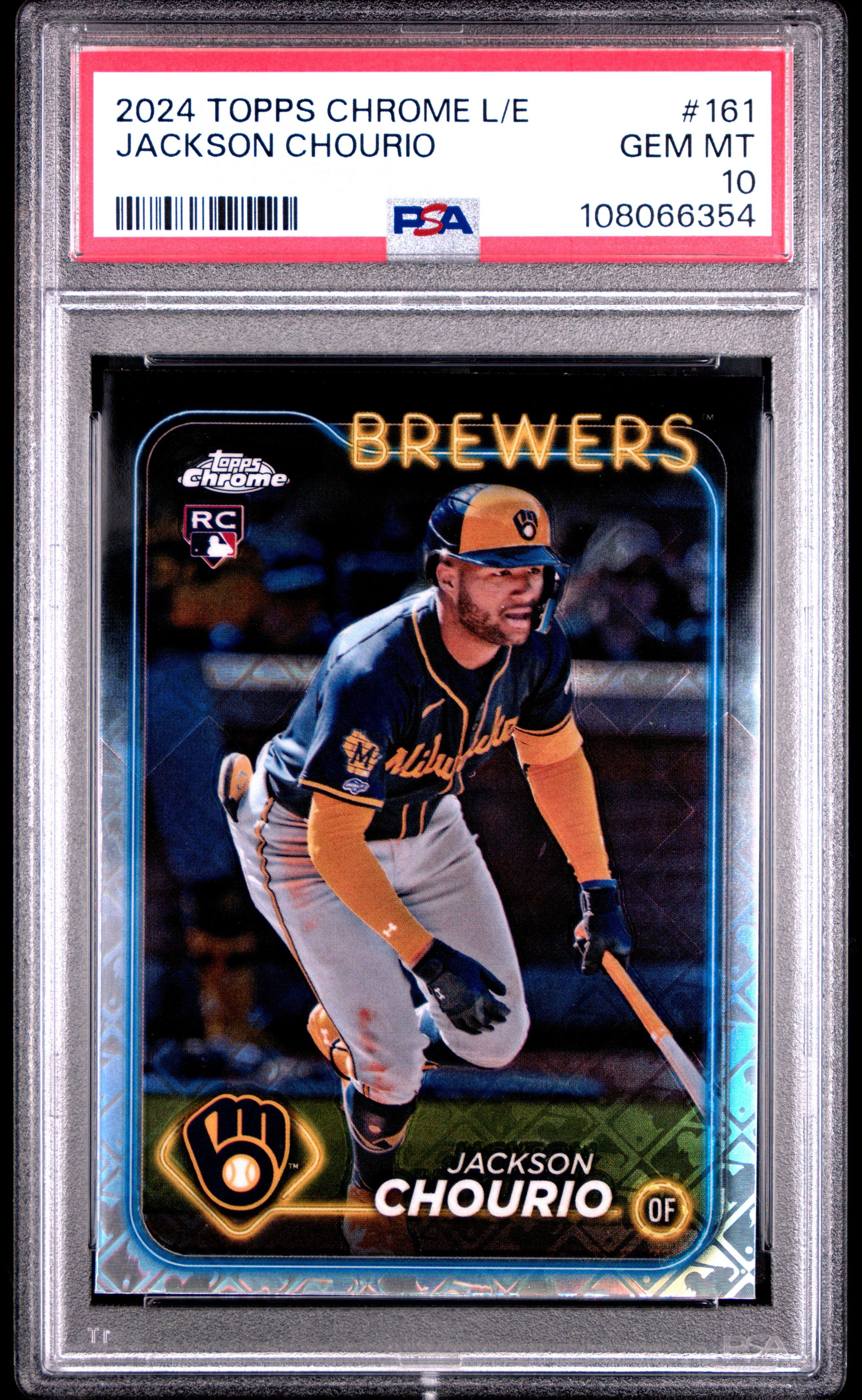 2024 Topps Chrome Logofractor Edition 161 Jackson Chourio PSA 10
