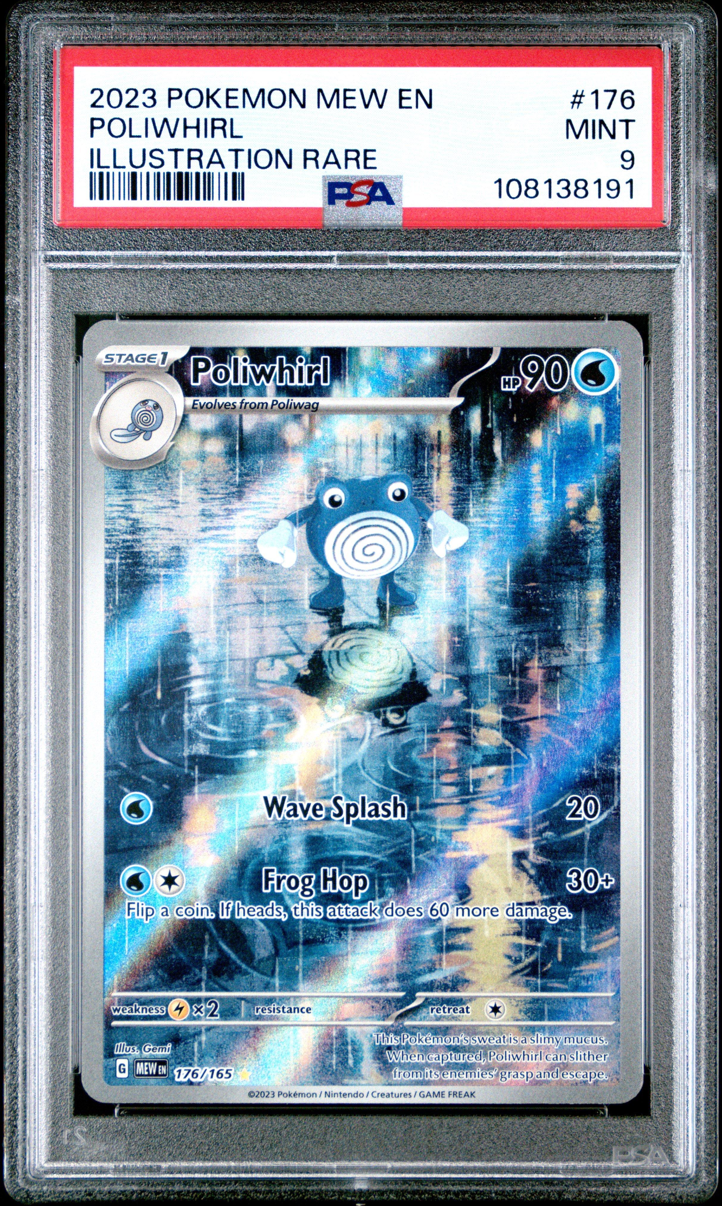2023 Pokemon Mew En-151 176 Poliwhirl Illustration Rare PSA 9