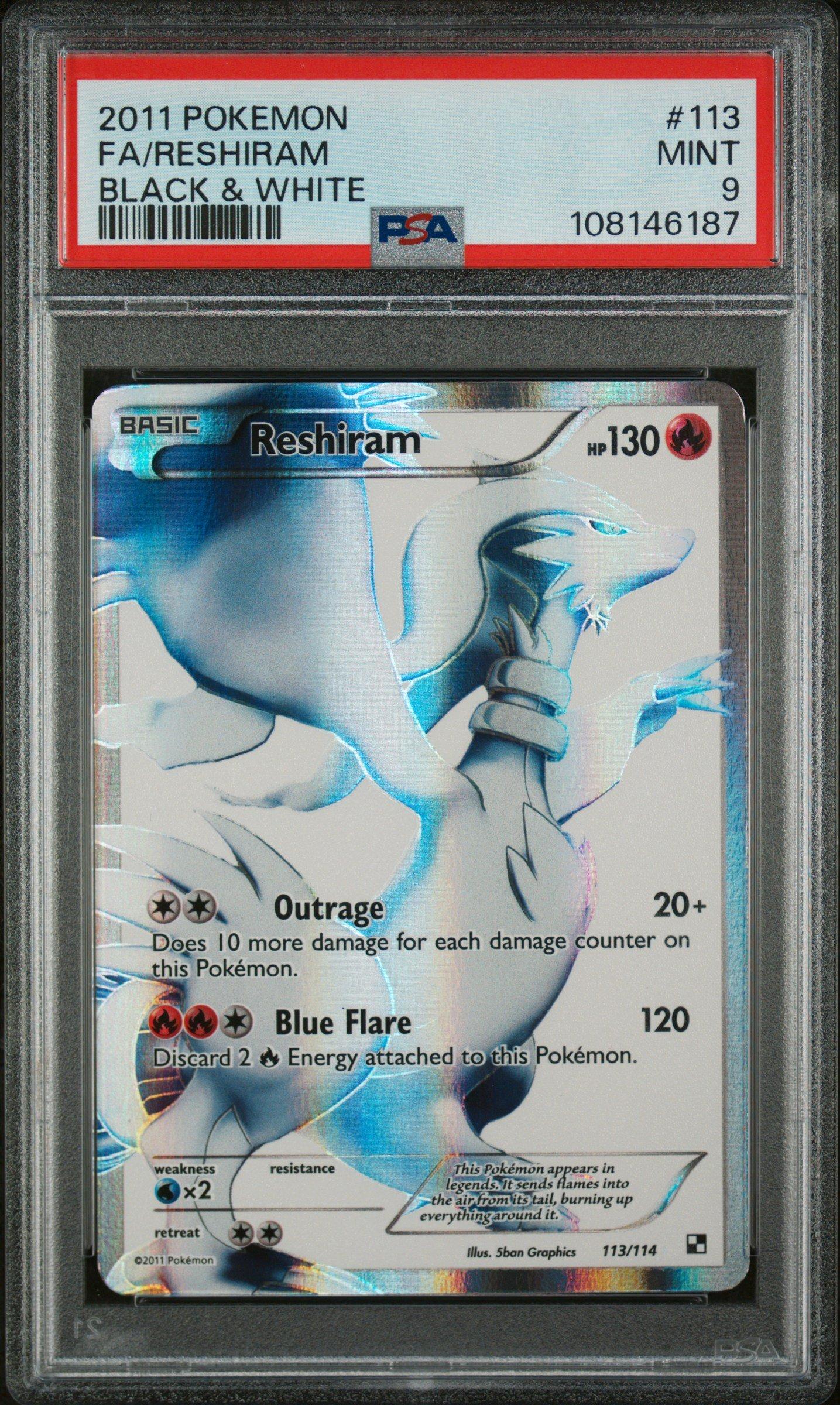 2011 Pokemon Black & White 113 Full Art/reshiram PSA 9