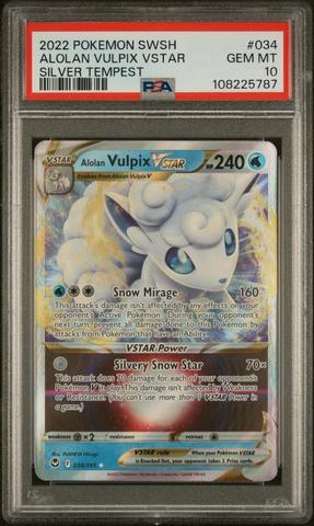 2022 Pokemon Sword & Shield Silver Tempest 034 Alolan Vulpix Vstar
