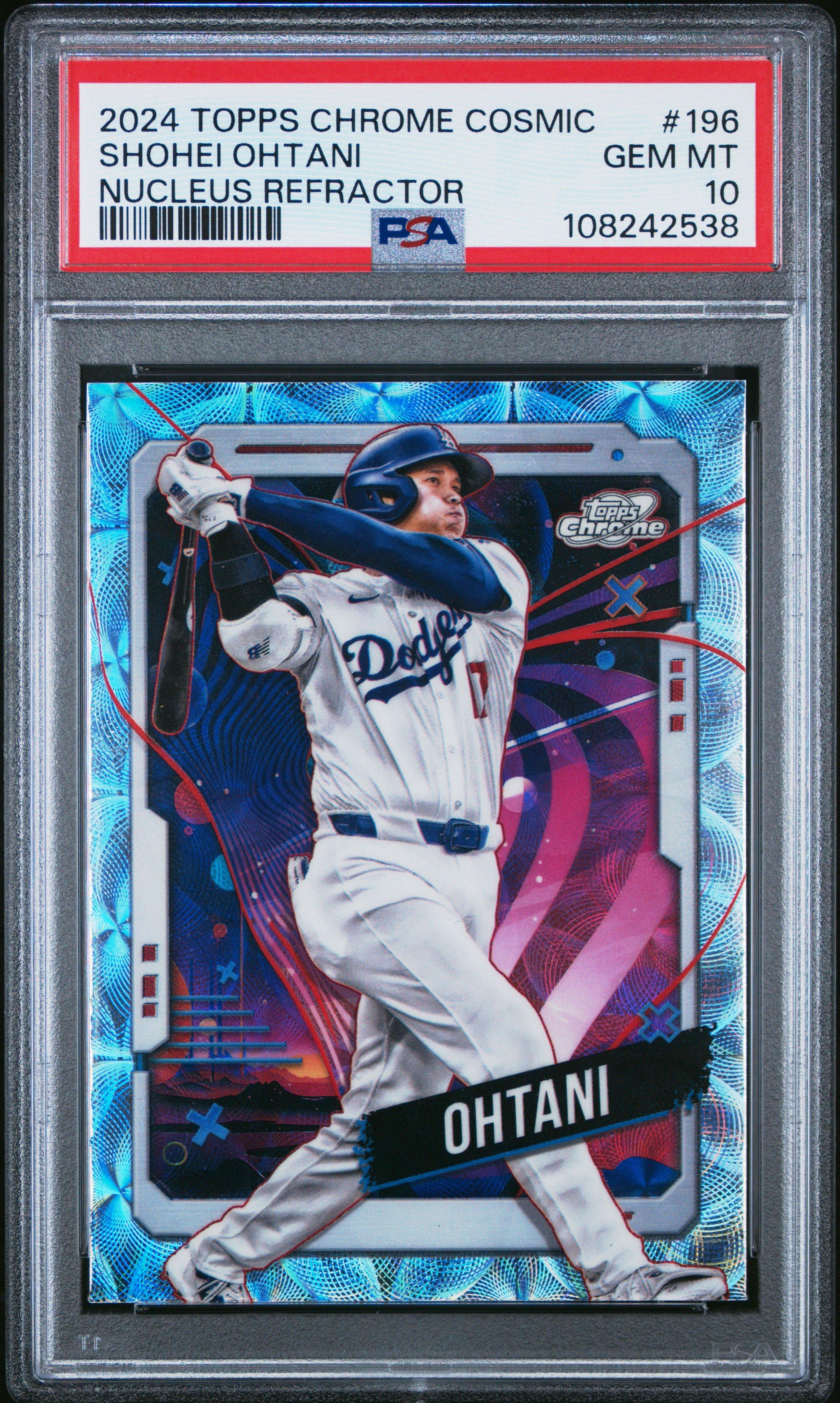 2024 Topps Chrome Cosmic 196 Shohei Ohtani Nucleus Refractor PSA 