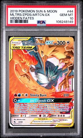 ベトベター PSA9 2019 Pokemon Sun & Moon Hidden Fates 44 Moltres & Zapdos
